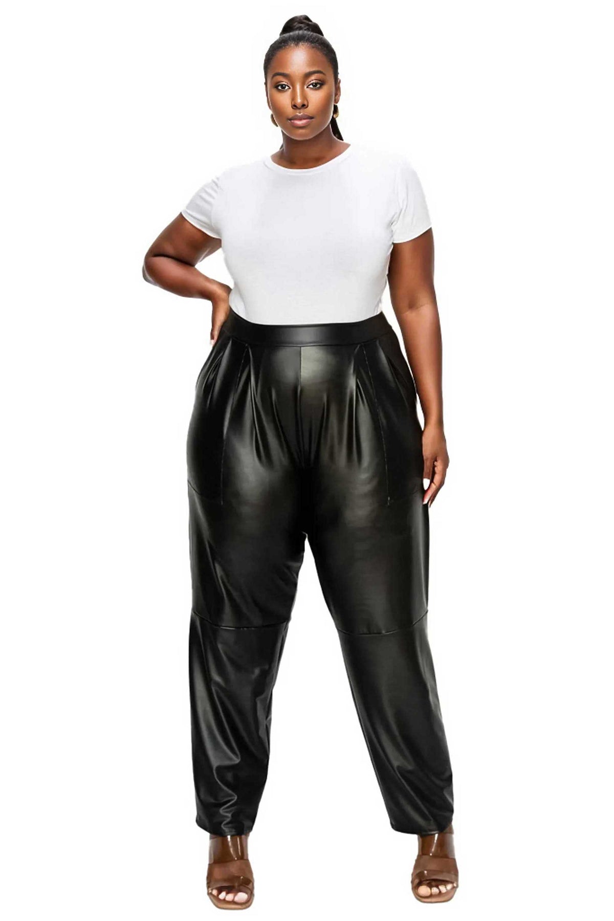 Vegan Leather Pocket Pants - L I V D