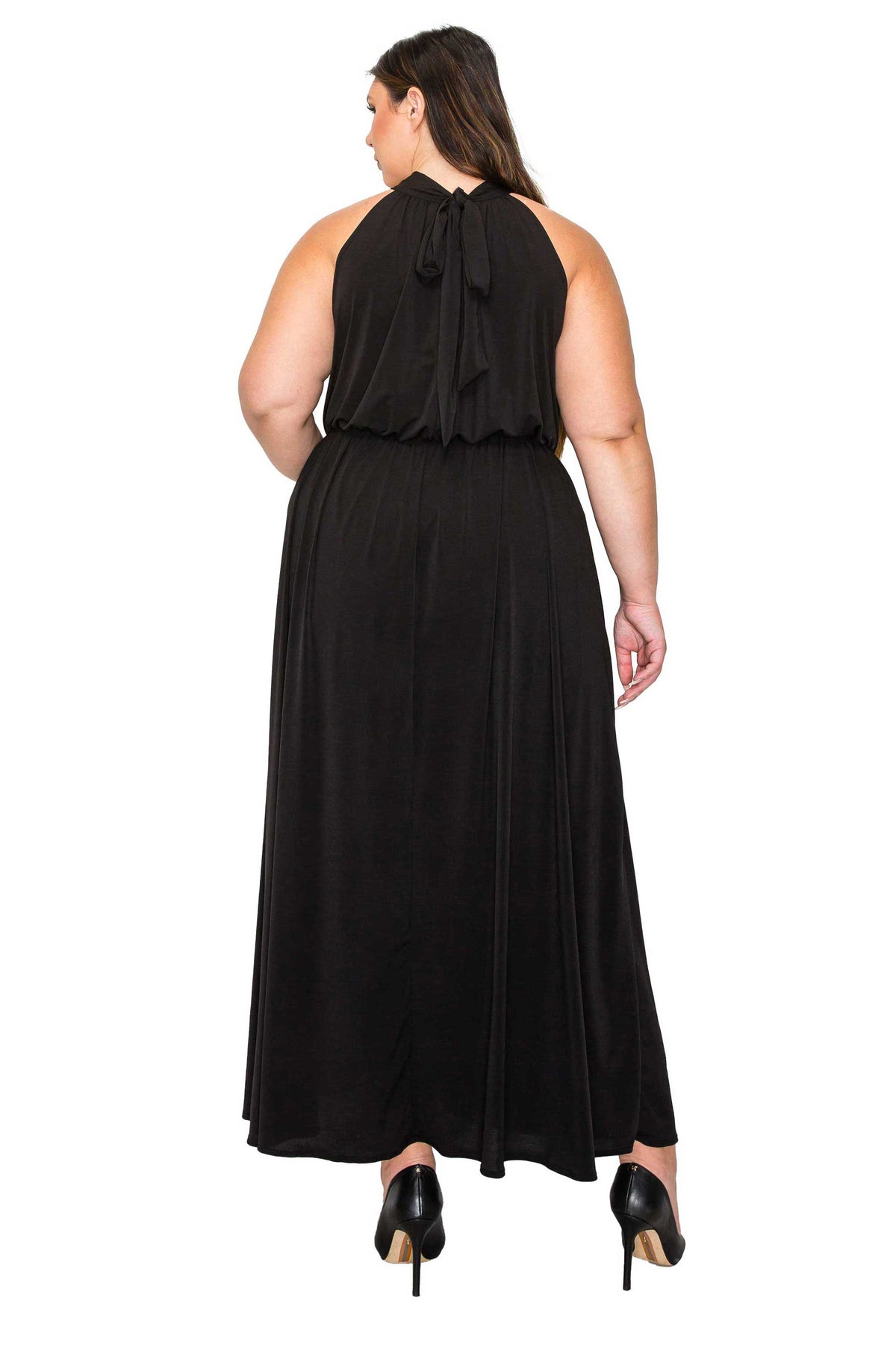 Plus Size Alexis Halter Neck Maxi Dress L I V D Plus Size Alexis Halter Neck Maxi Dress L I V D