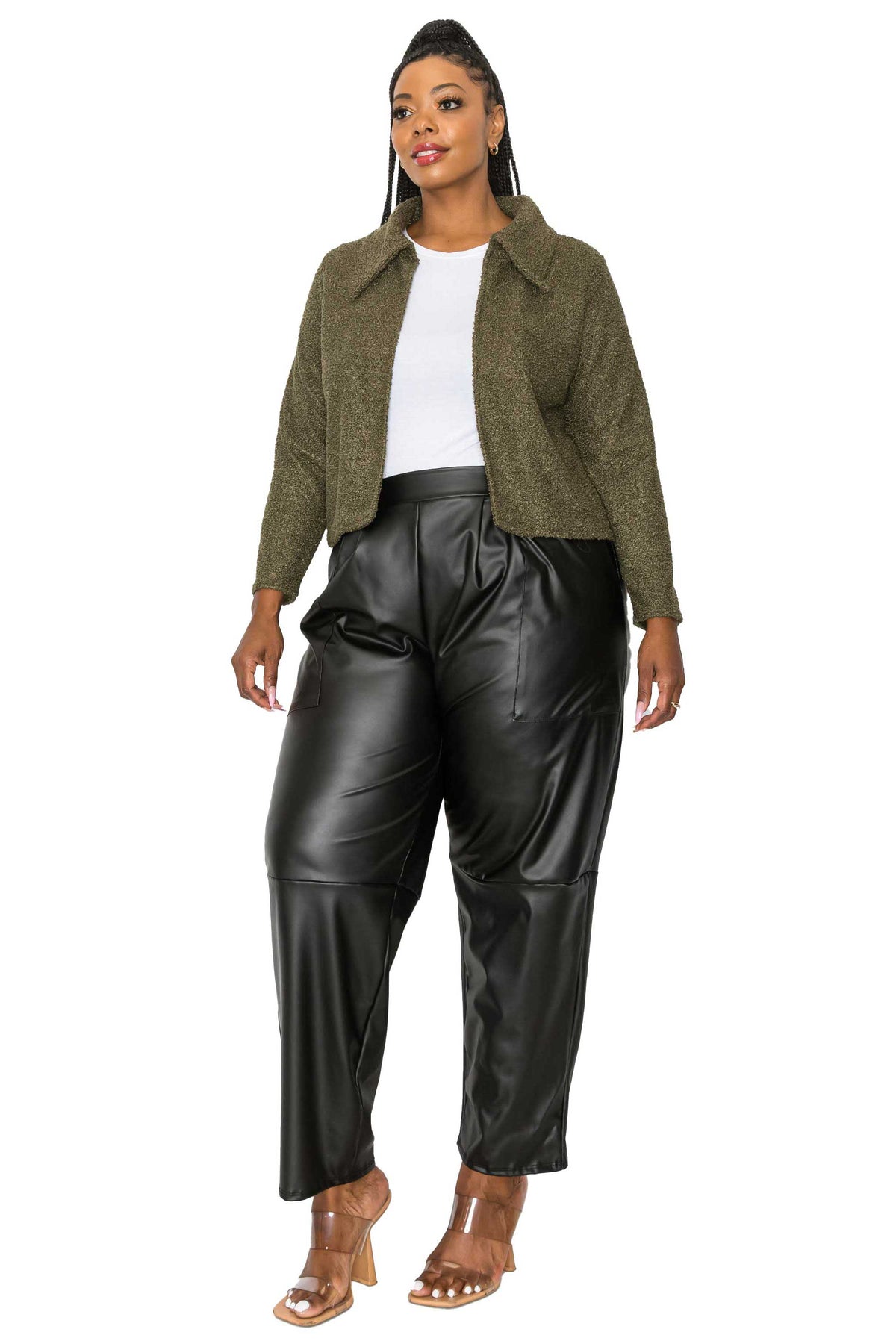 Erica Faux Shearling Crop Jacket