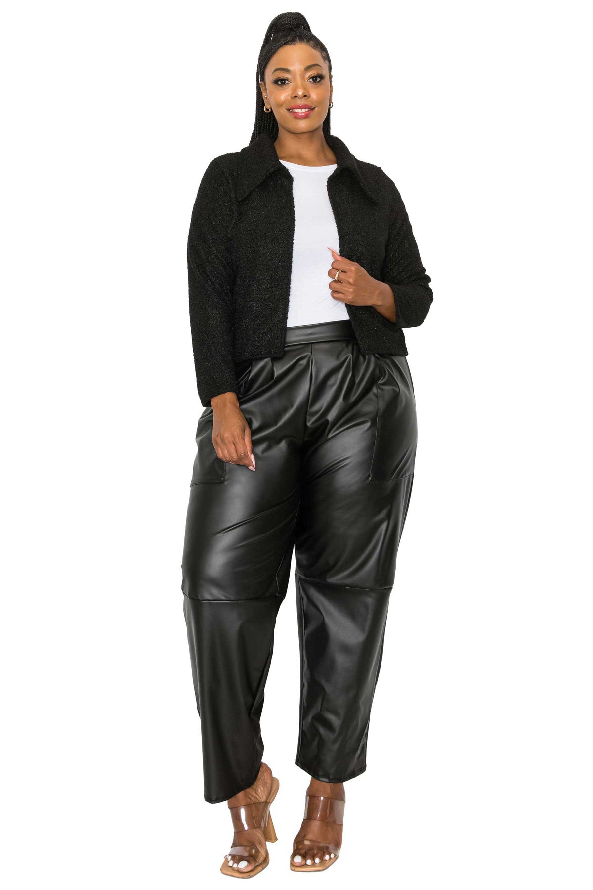 Erica Faux Shearling Crop Jacket