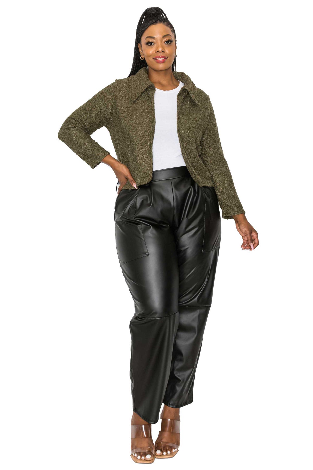 Erica Faux Shearling Crop Jacket