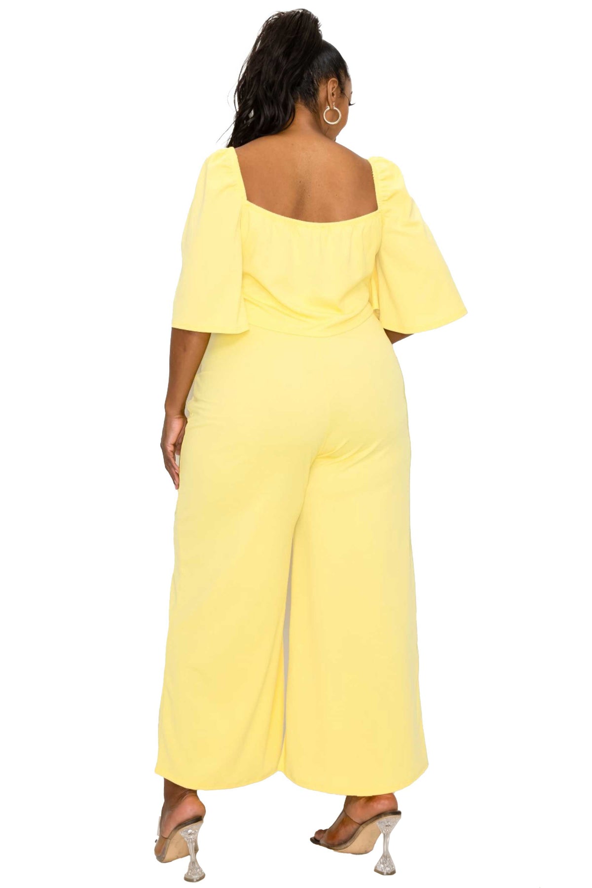 Flowy Crop Top and High Waisted Pocket Pants Set - L I V D