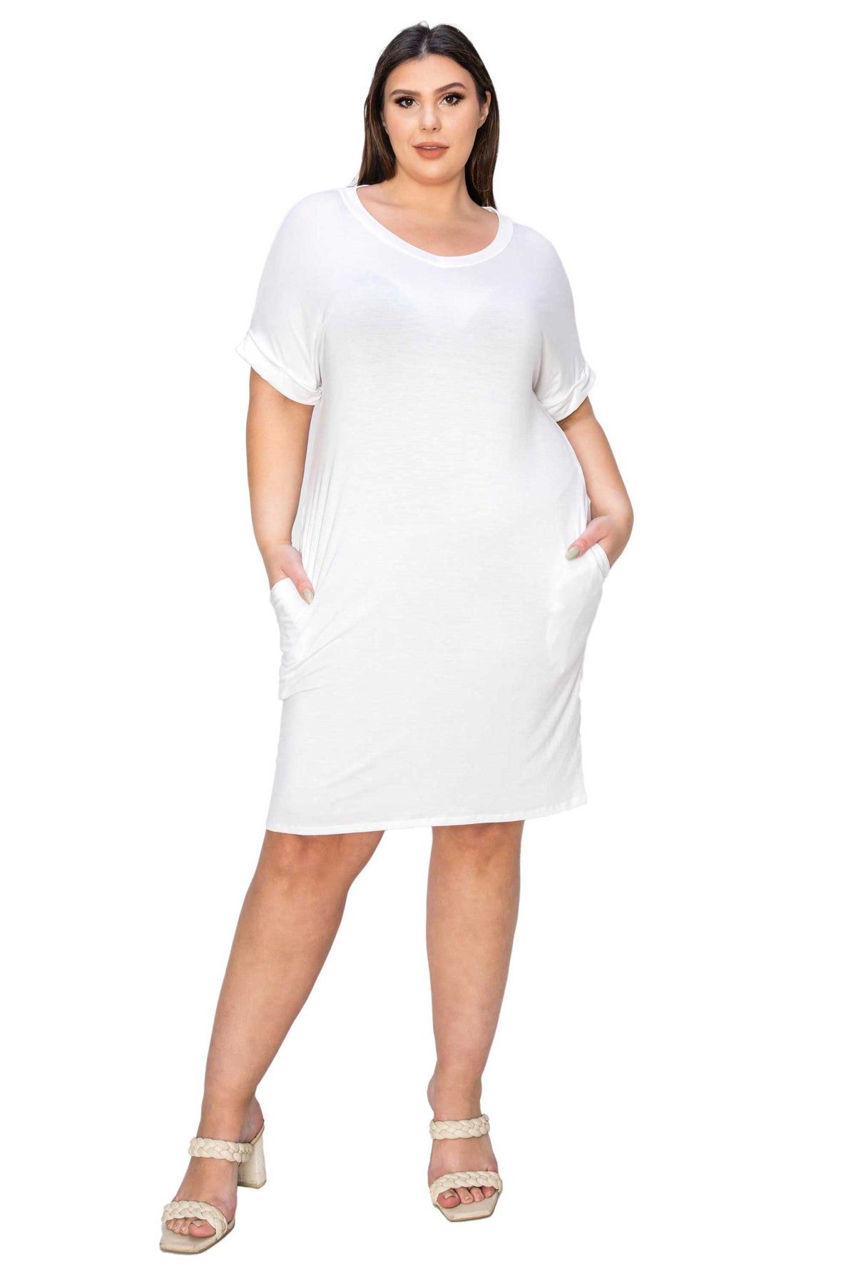 plus size white t shirt dress POSESHE Womens Summer Dresses for Women Hide Belly Loose Fit Work Tshirt Dress,White,XL at Amazon Women's Clothing store comfortable outfits on warm days A reliable staple in your relaxed wardrobe Enjoy simple White Plus Tie Side T