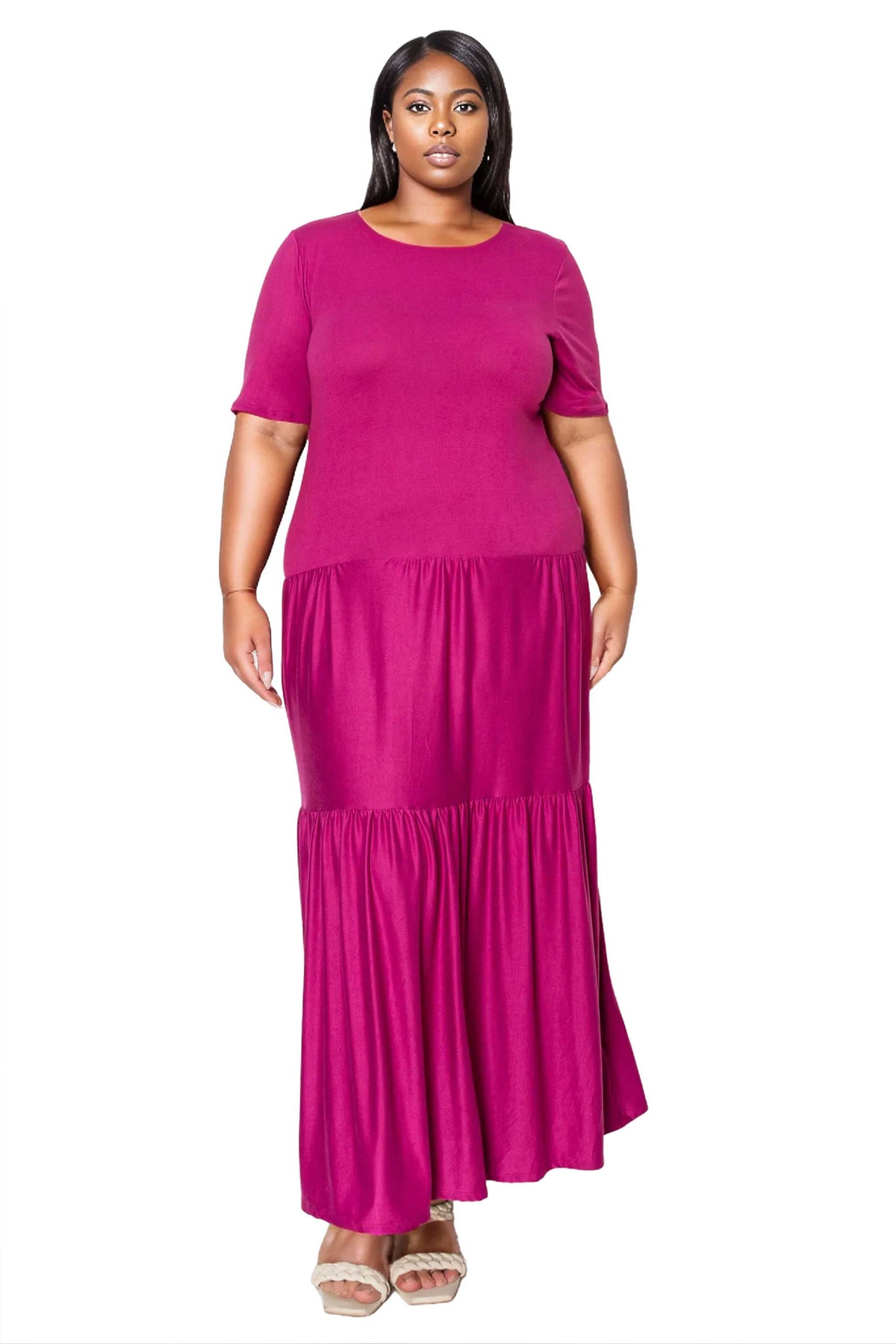 L I V D Plus Size Jourdan Tiered Maxi Dress