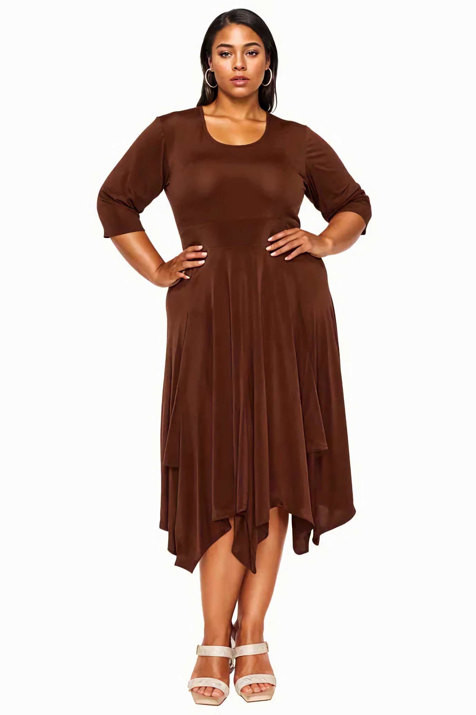 L I V D Women's Plus Size Shay Handkerchief Hem Dress - 3X