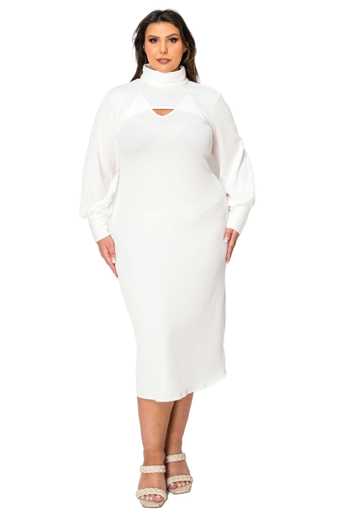 L I V D Plus Size Aster Two Piece Sweater Dress Set