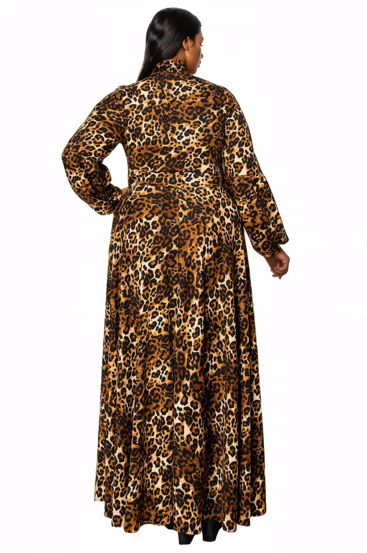 L I V D Plus Size Luciana Leopard Print Pocket Maxi Dress - Taupe L I V D Plus Size Luciana Leopard Print Pocket Maxi Dress - Taupe