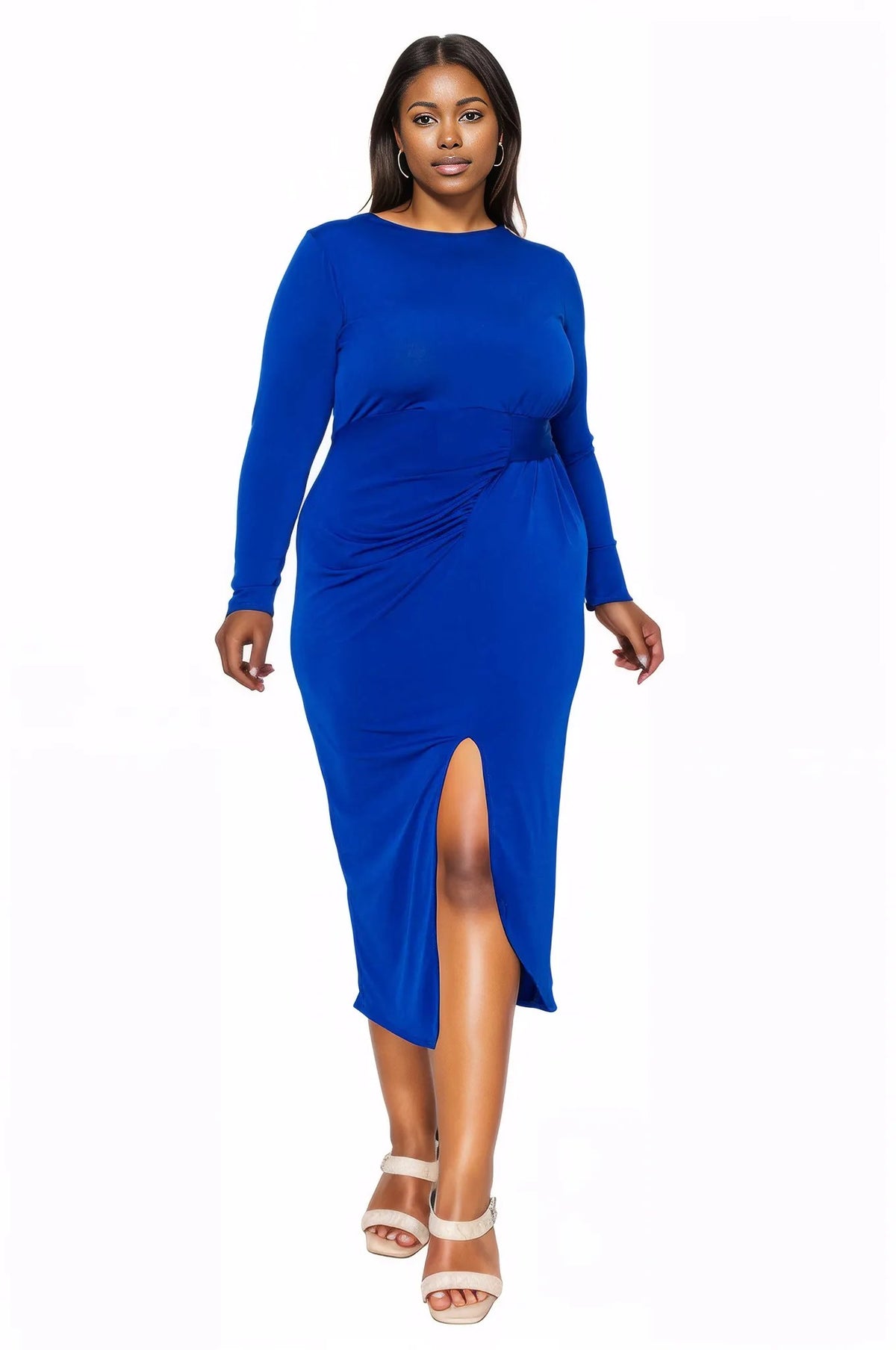 Plus Size Estelle Ruched Bodycon Midi Dress L I V D Plus Size Estelle Ruched Bodycon Midi Dress L I V D