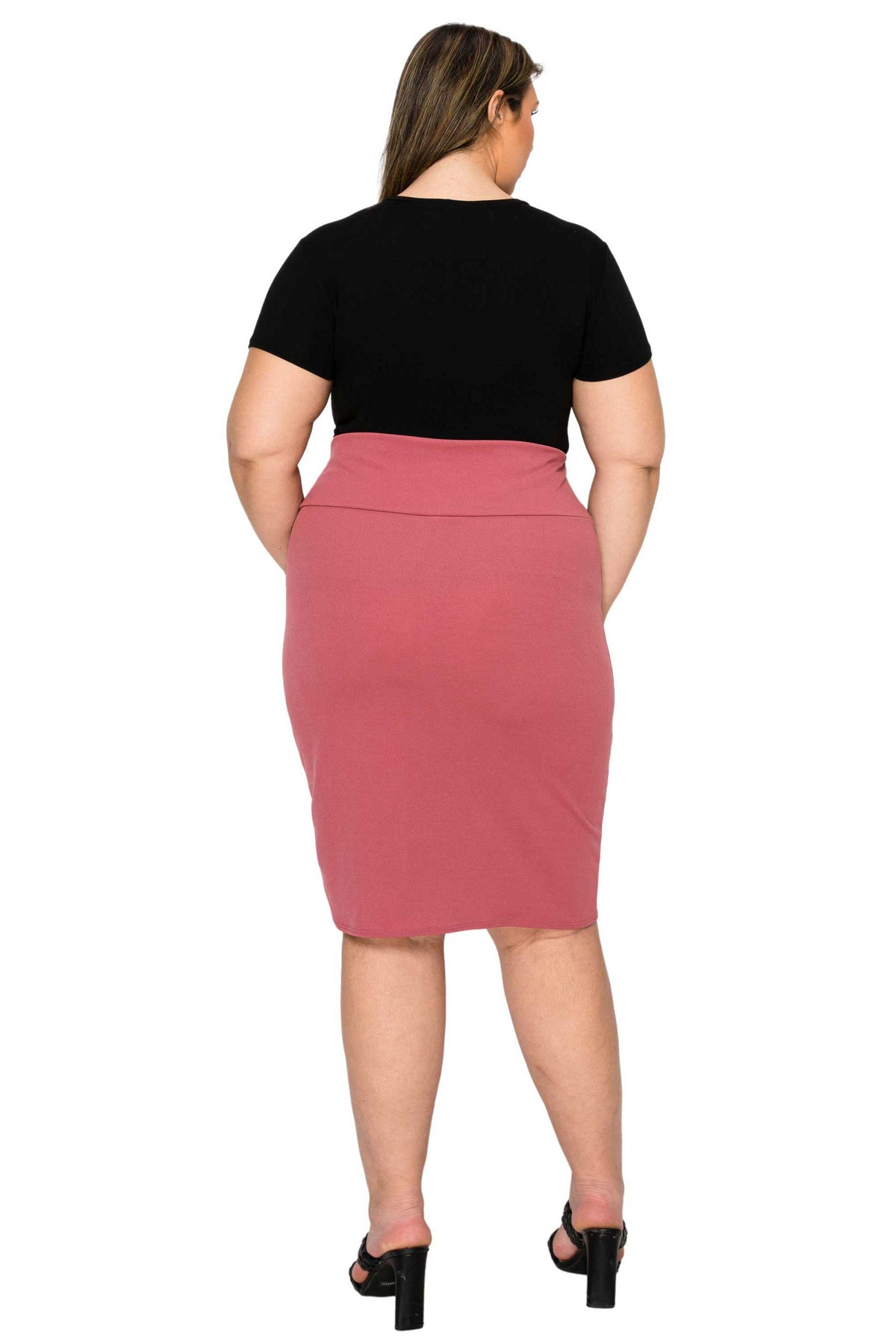Plus Size Pink Pencil Skirt Everyday Pencil Skirt Made In USA LIVD