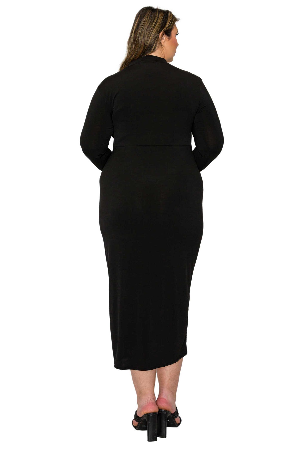 L I V D Plus Size Aurora Ruffled Bodycon Dress - Black L I V D Plus Size Aurora Ruffled Bodycon Dress - Black
