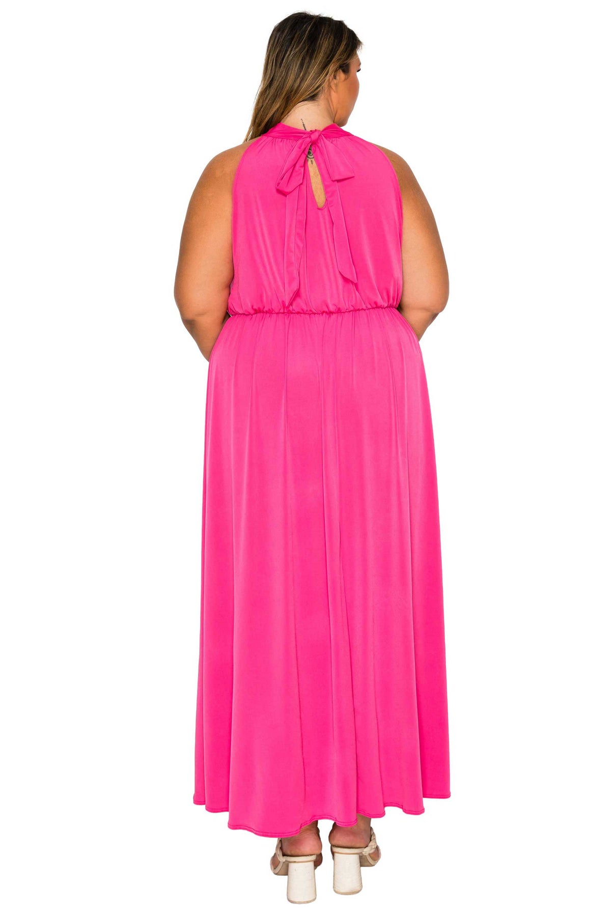 L I V D Women's Plus Size Cassia Halter Neck Dress - Red L I V D Women's Plus Size Cassia Halter Neck Dress - Red