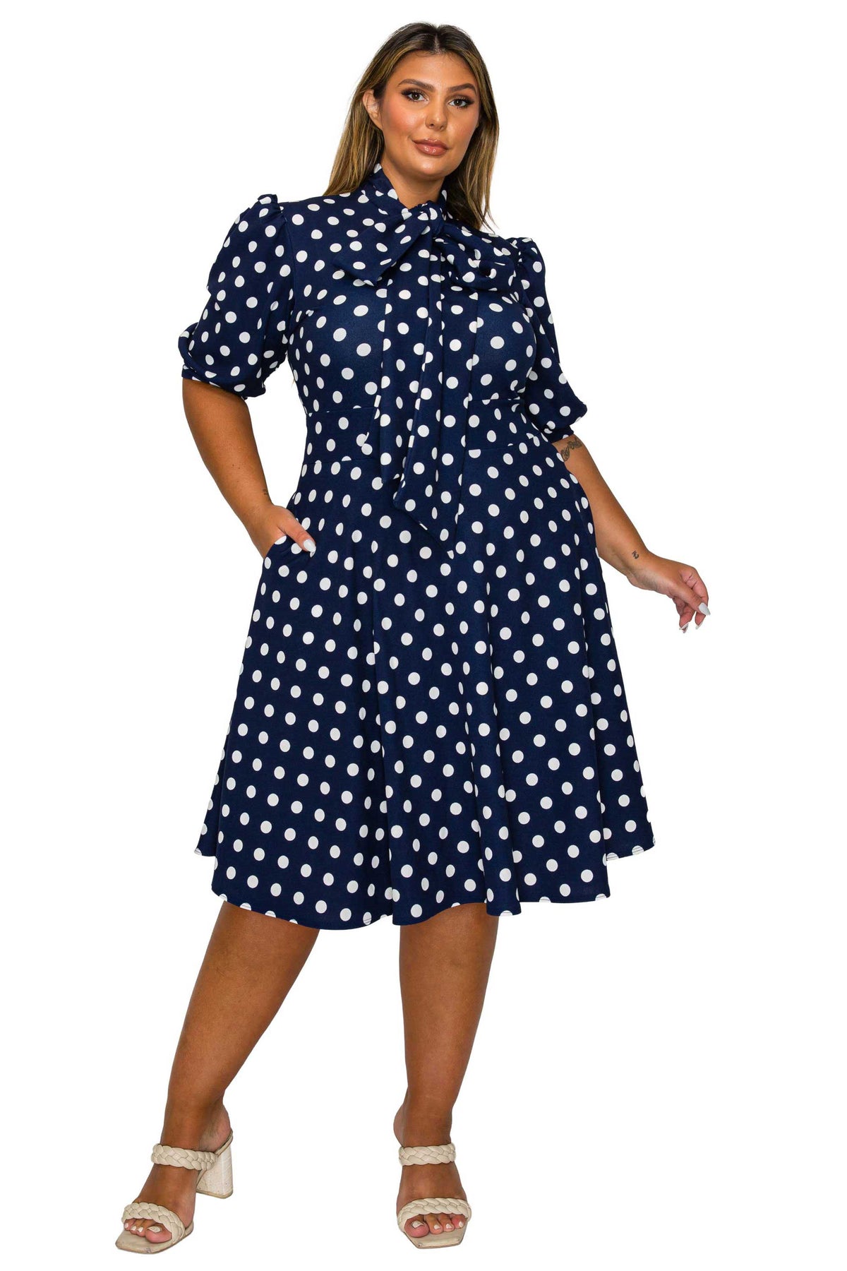 Plus Size Breken Pocket Flare Dress L I V D Plus Size Breken Pocket Flare Dress L I V D
