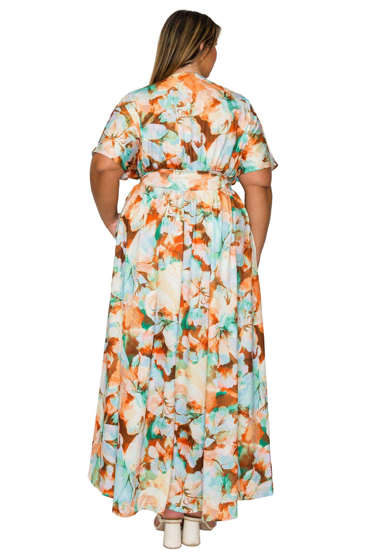 floral empire waist dress Plus Size Minoa Floral Empire Waist Dress – L I V D
