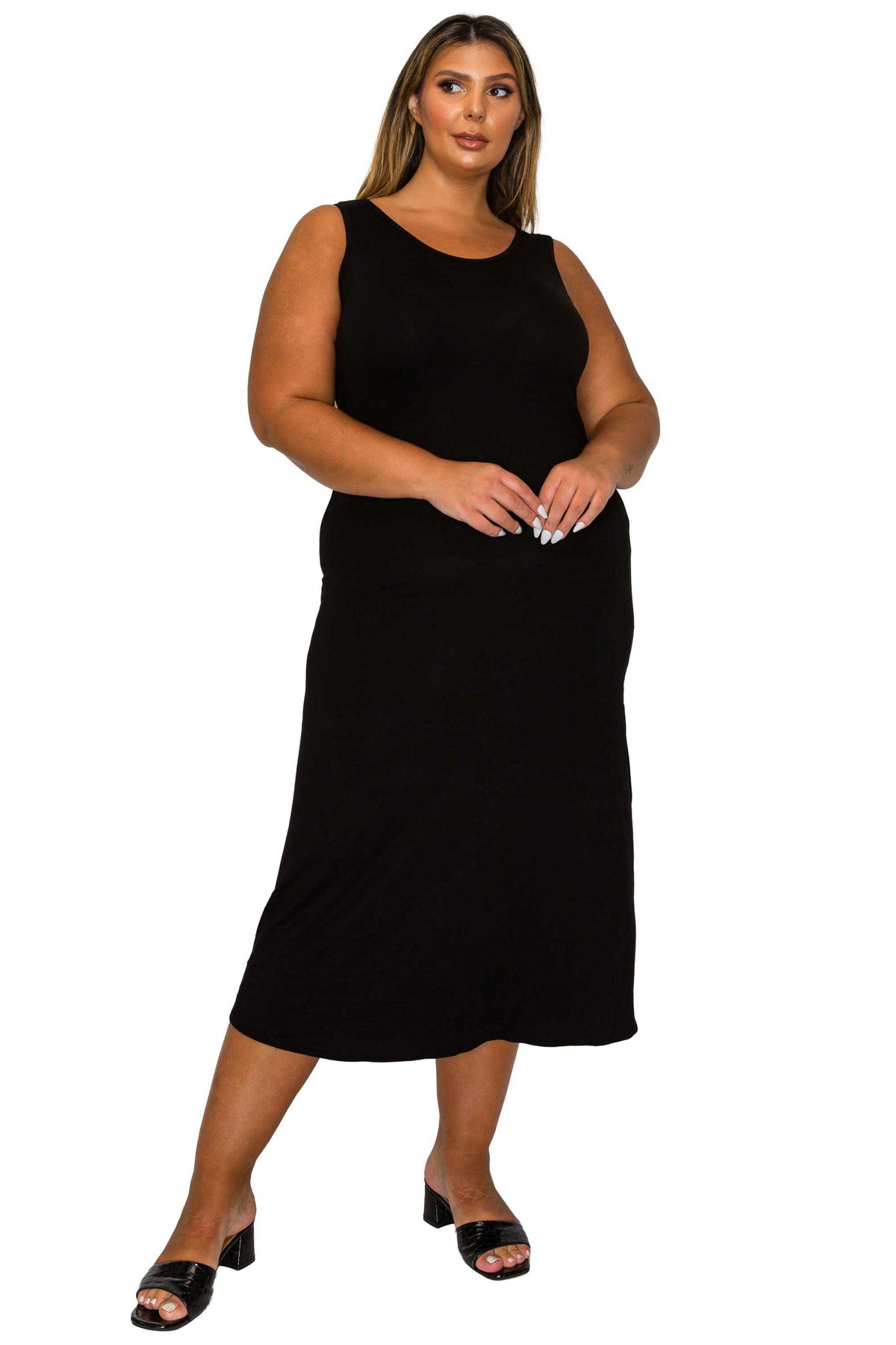 L I V D Women's Plus Size Mellie Tank Dress - Navy L I V D Women's Plus Size Mellie Tank Dress - Navy