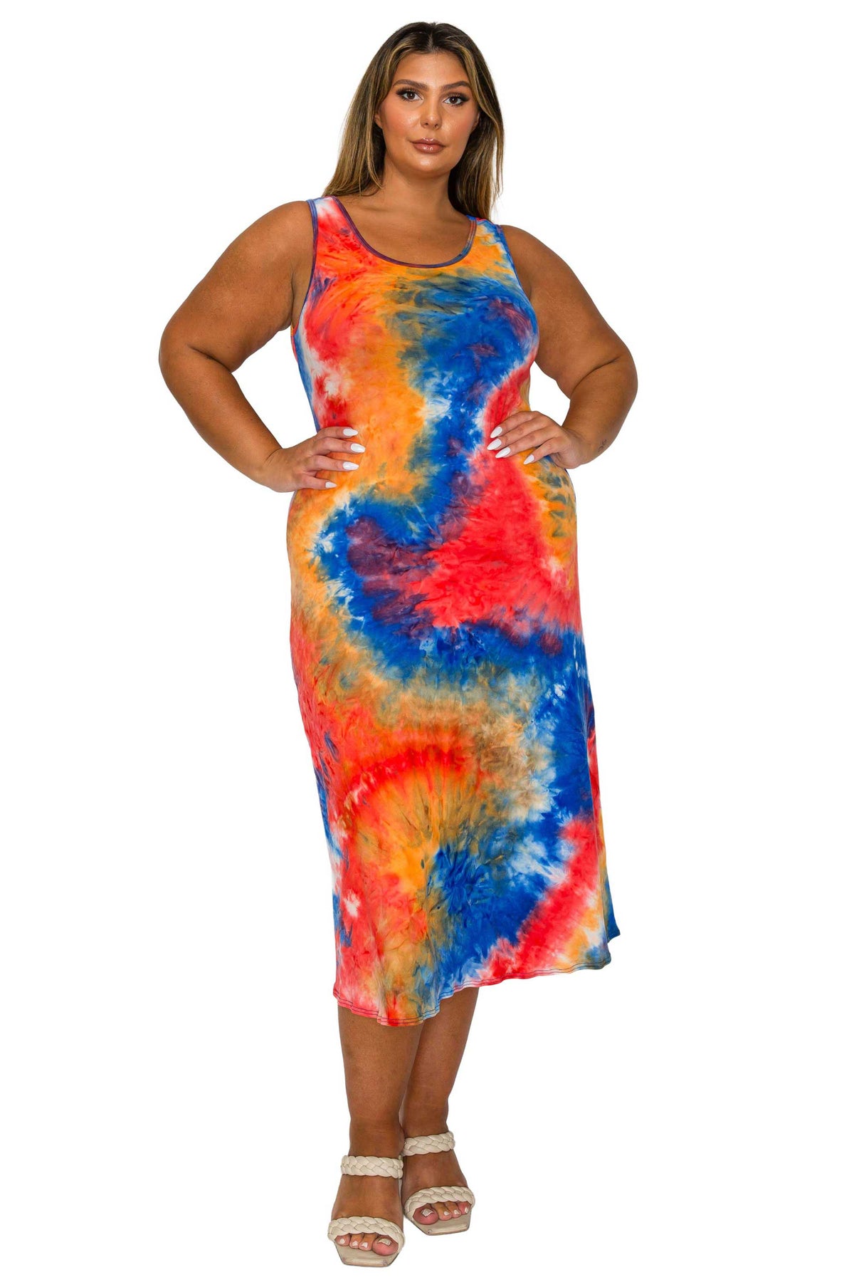 Plus Size Zola Tie Dye Tank Dress L I V D Plus Size Zola Tie Dye Tank Dress L I V D
