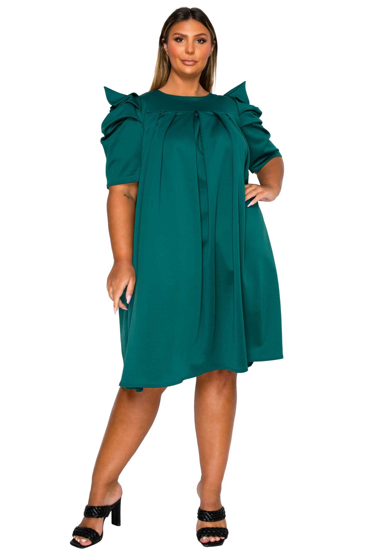 Zaya Pleated Swing Dress