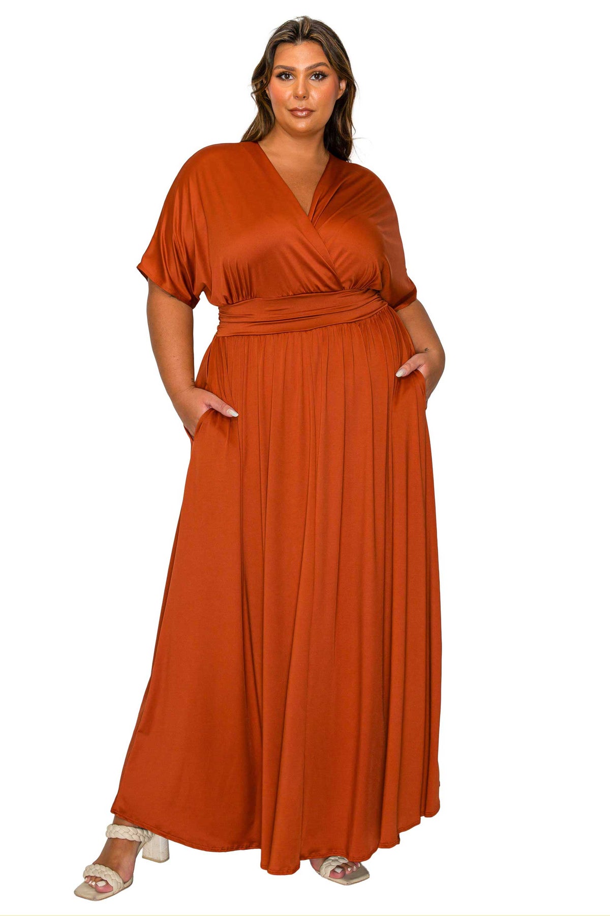 Plus Size Raffi Empire Waist Pocket Maxi Dress L I V D Plus Size Raffi Empire Waist Pocket Maxi Dress L I V D