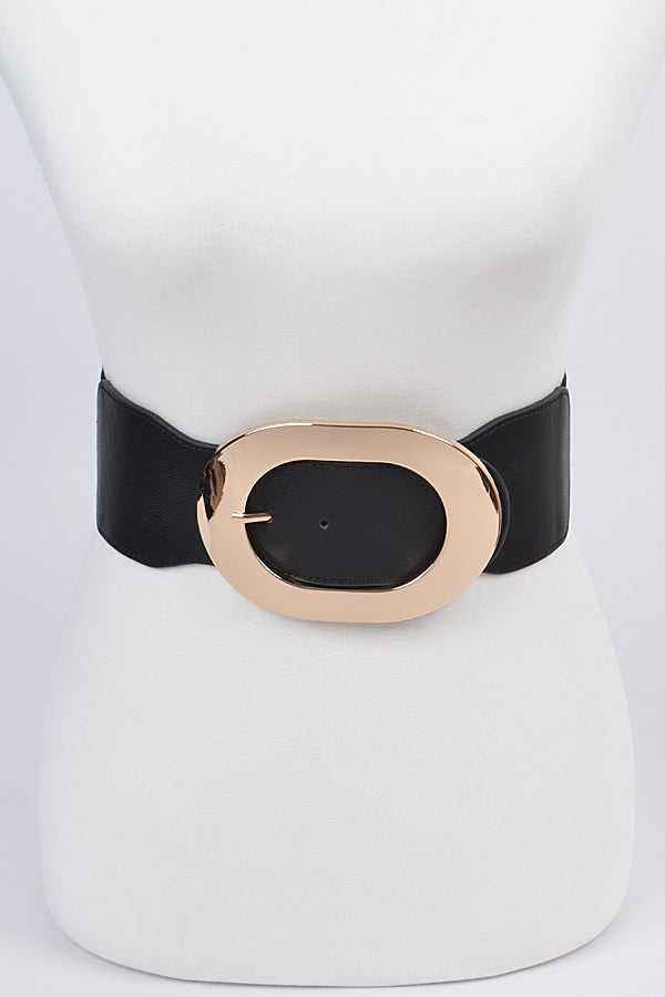 Round Buckle Stretch Belt