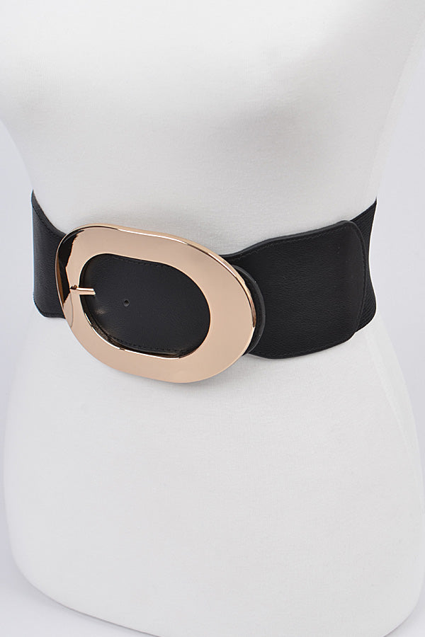 Round Buckle Stretch Belt