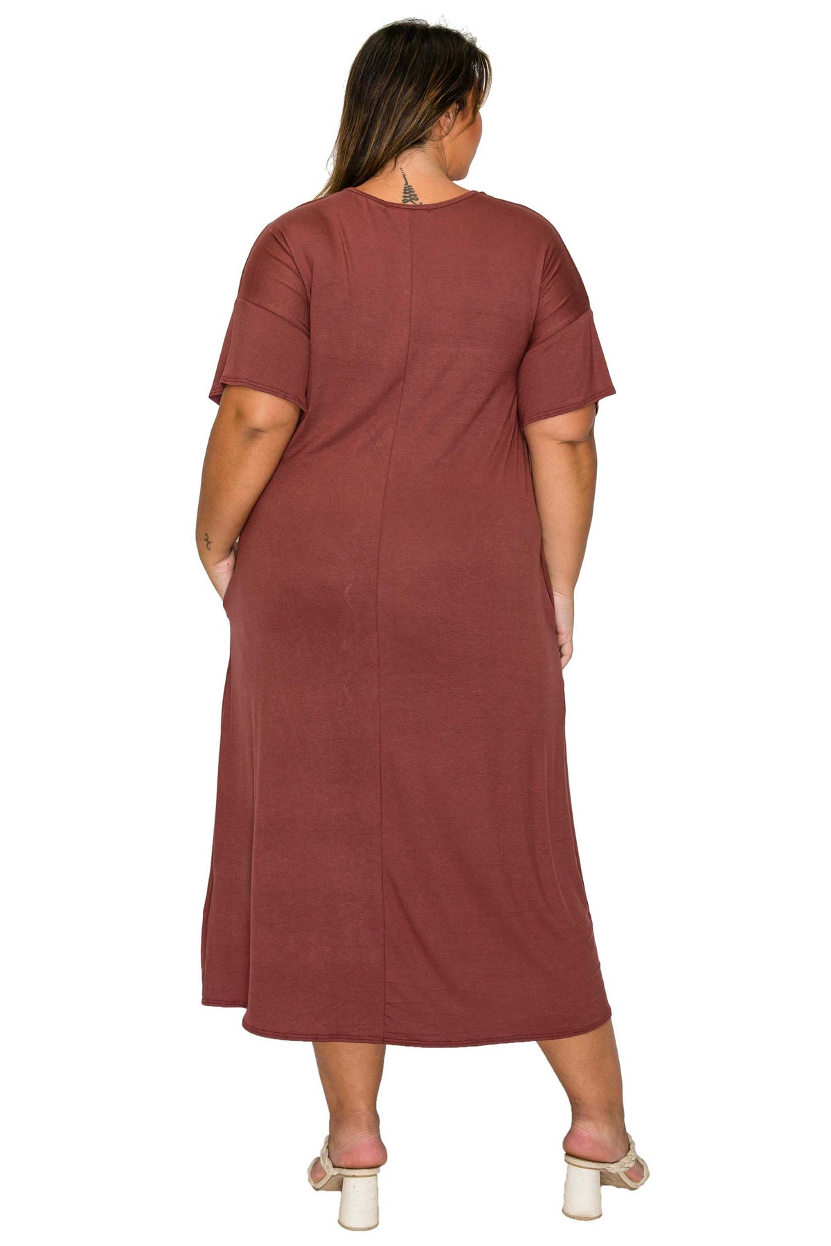 midi pocket dress L I V D Women's Plus Size Olivia Pocket Midi Dress