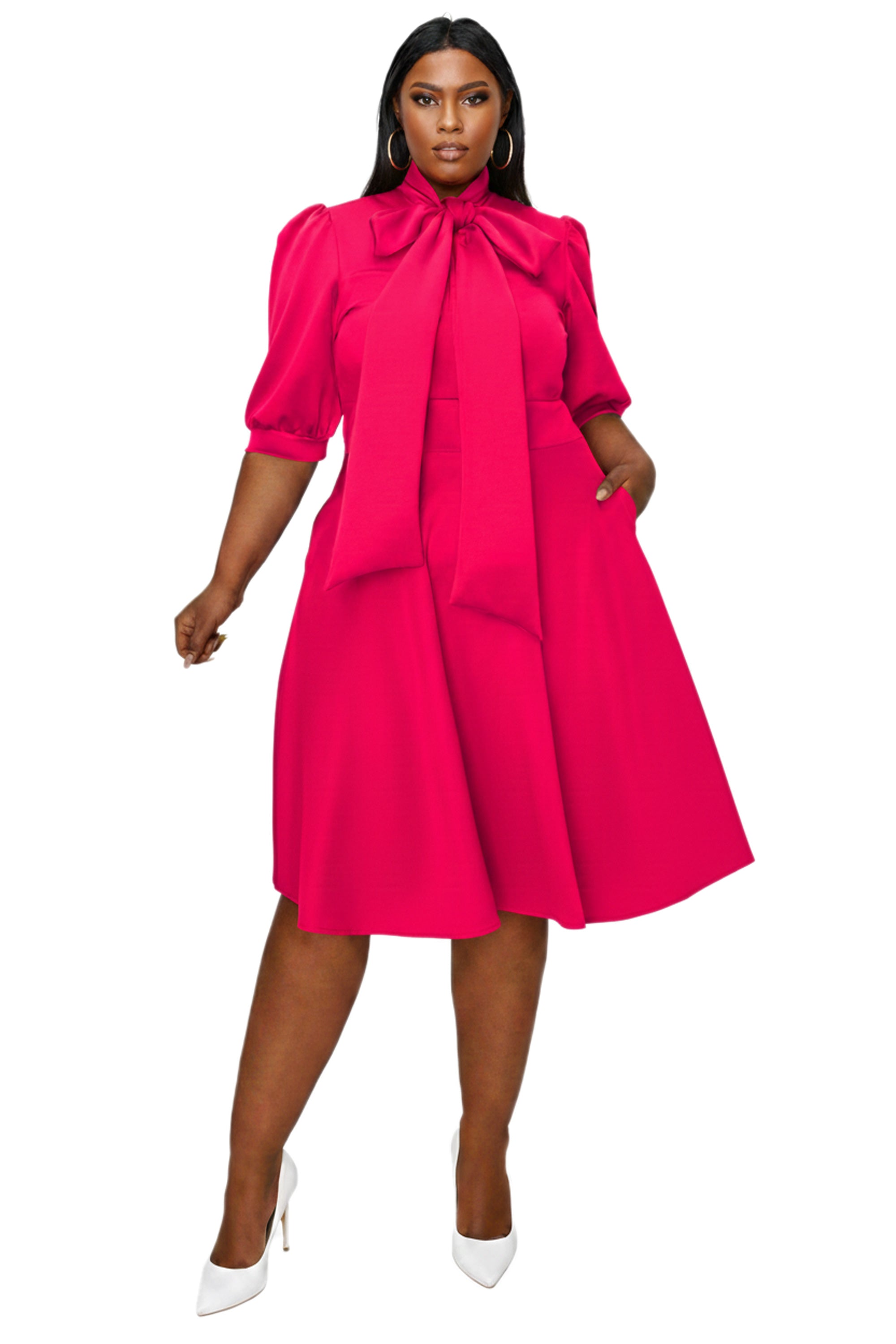 Plus Size Carina Donna Flare Dress w/ Pockets – L I V D