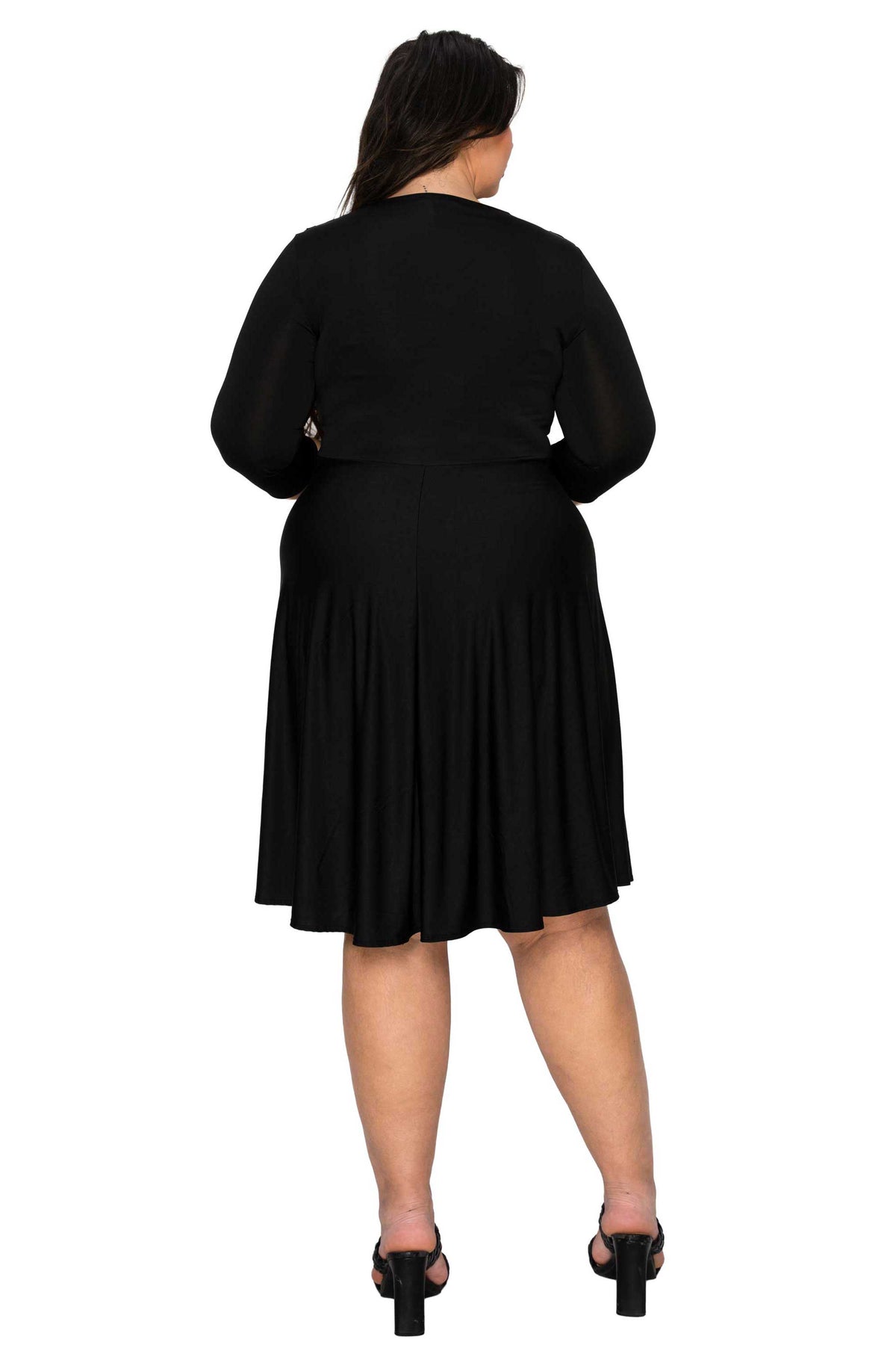 cowl neck flare dress Strappy Cowl Neck Shapewear Flare Dress