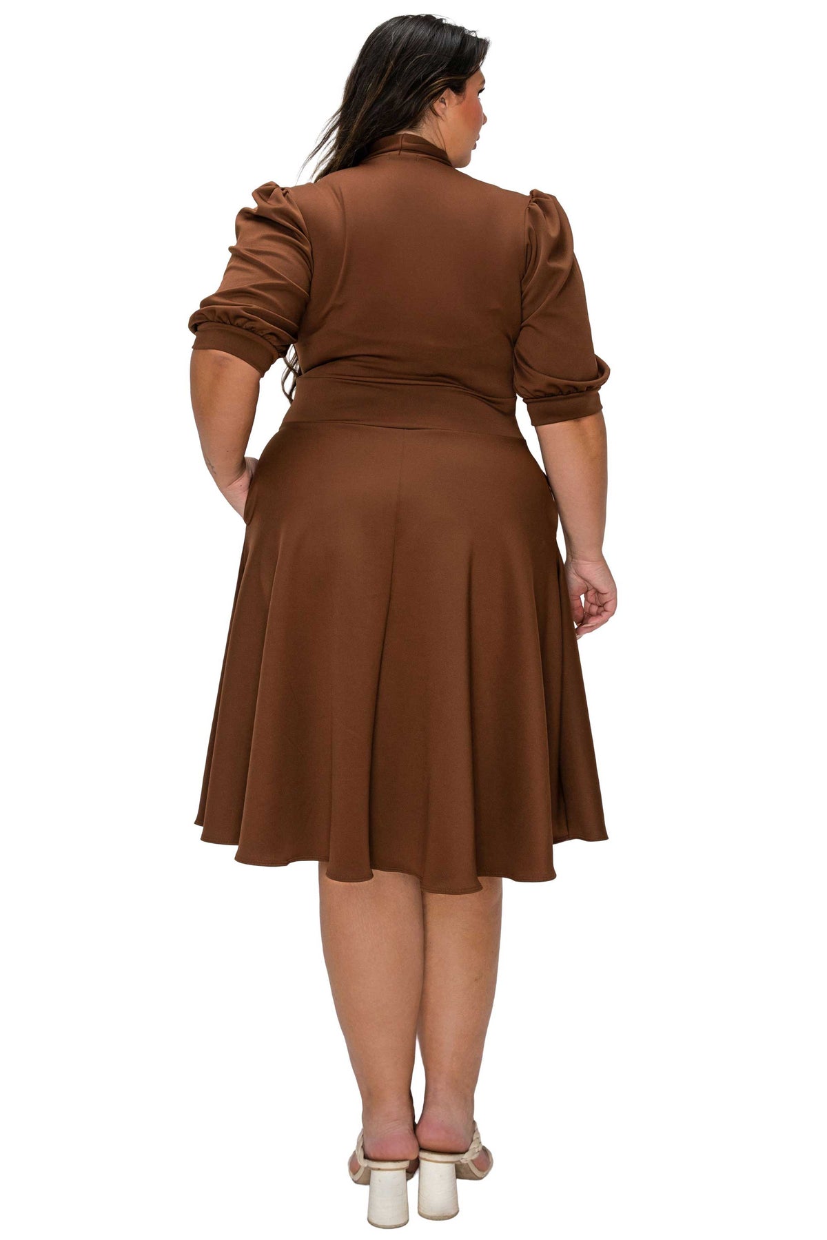 Plus Size Carina Donna Flare Dress w/ Pockets L I V D Plus Size Carina Donna Flare Dress w/ Pockets L I V D