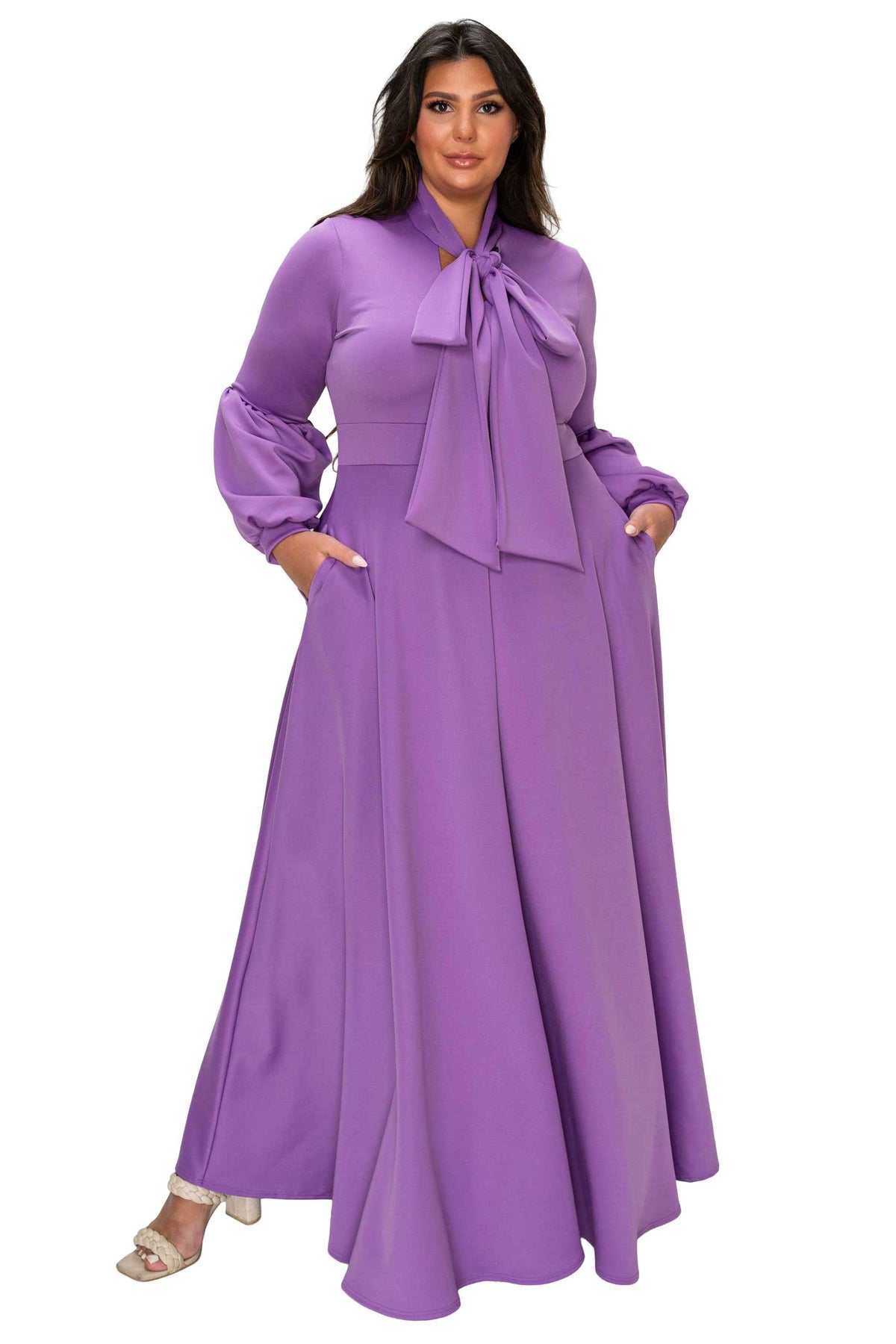 Bella Donna Dress with Ribbon and Bishop Sleeves