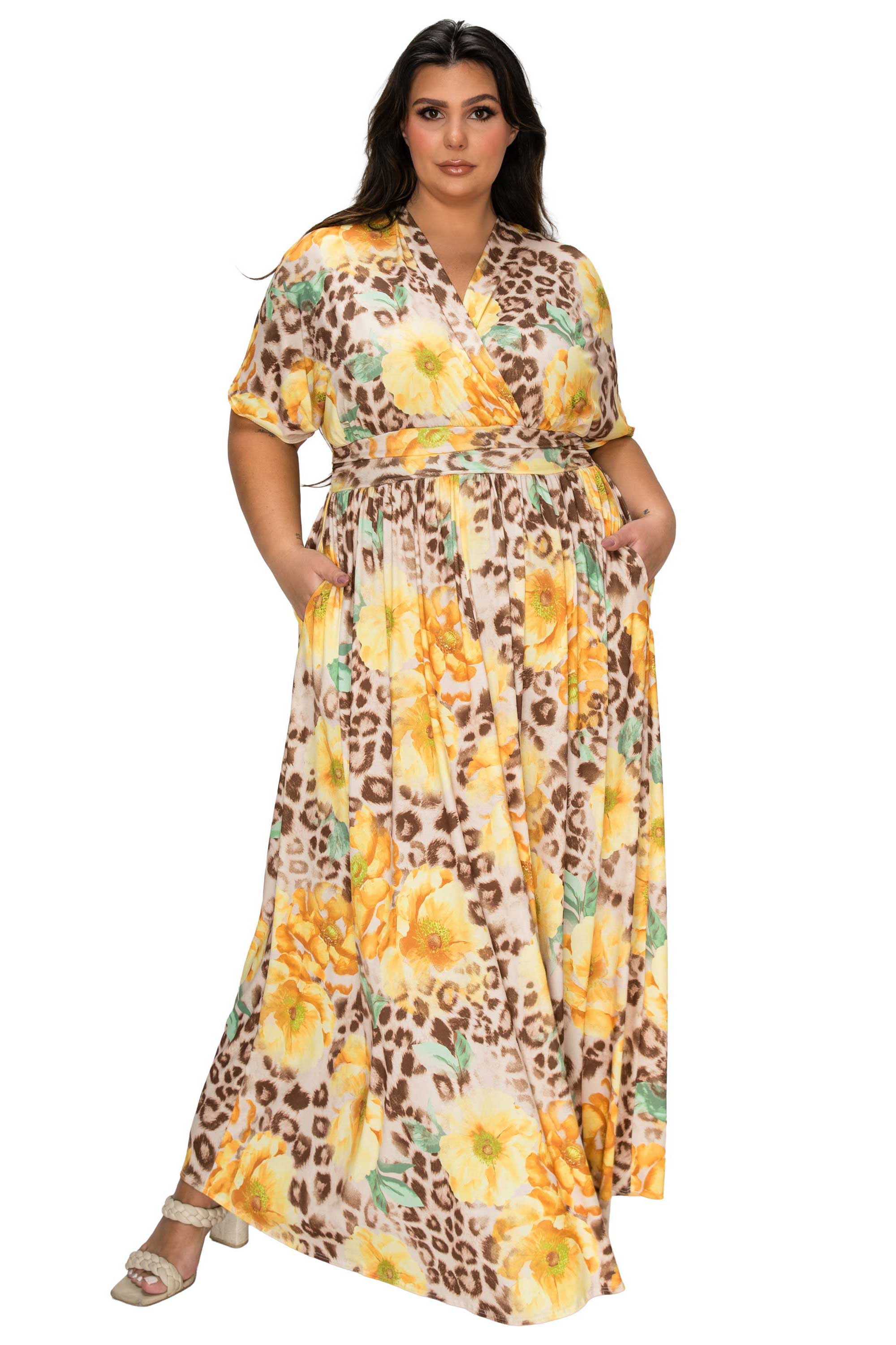 L I V D Plus Size Panthera Empire Waist Dress