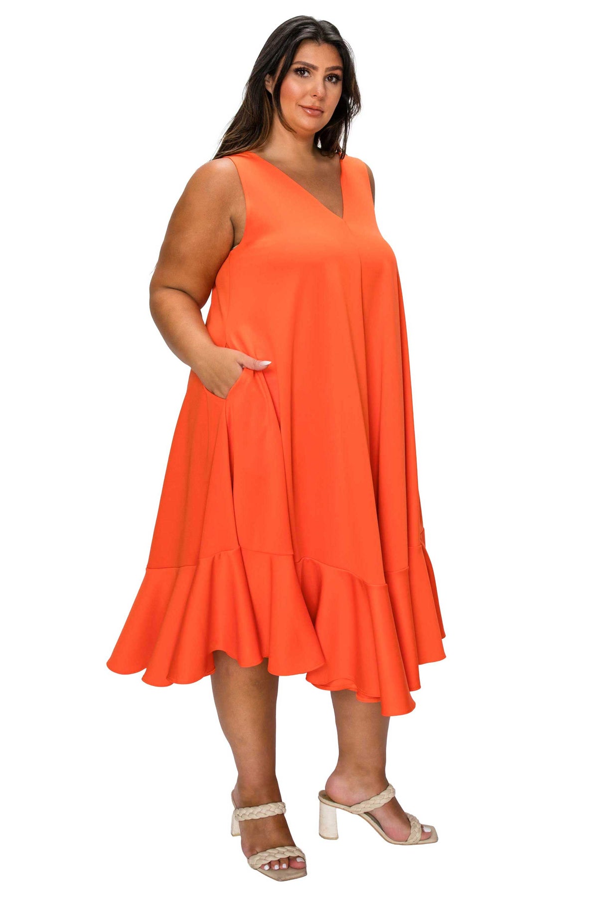 Simone Sleeveless Pocket Flare Dress