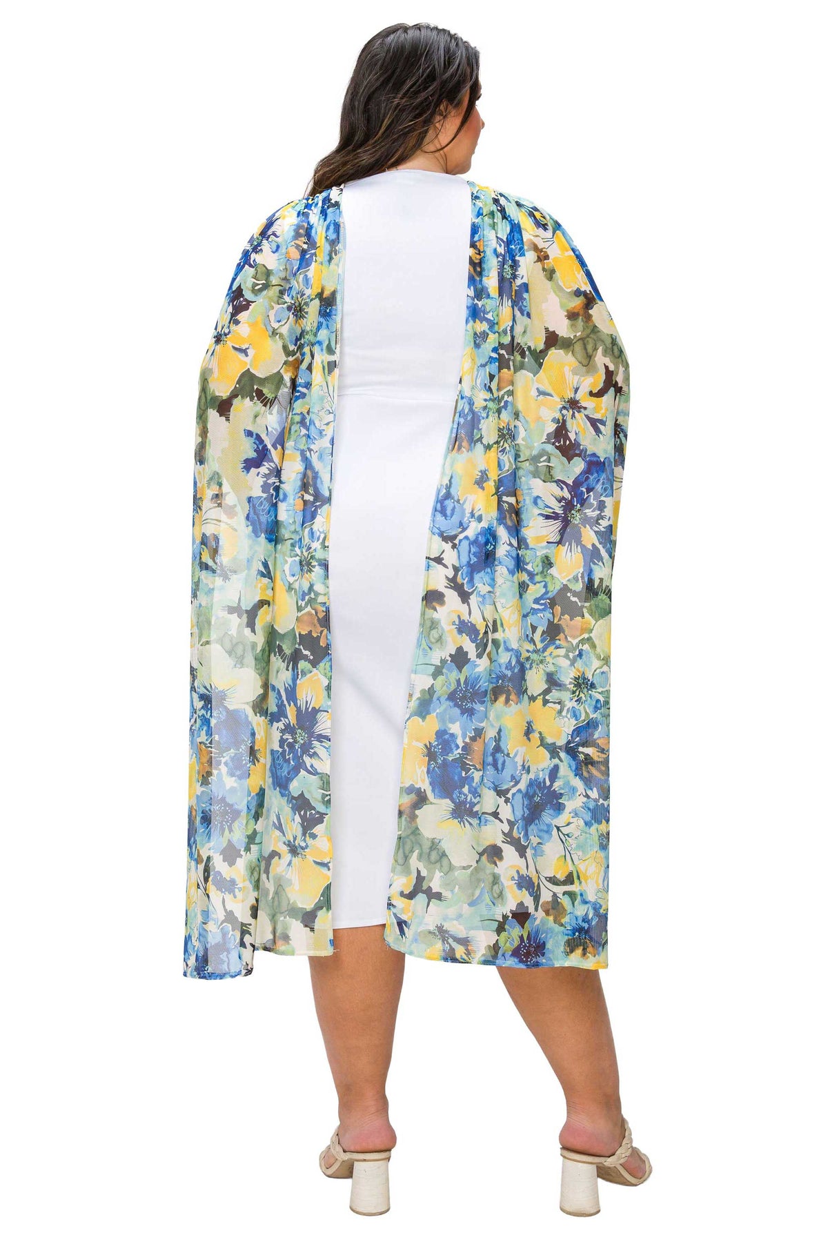 Evolette Floral Cape Dress