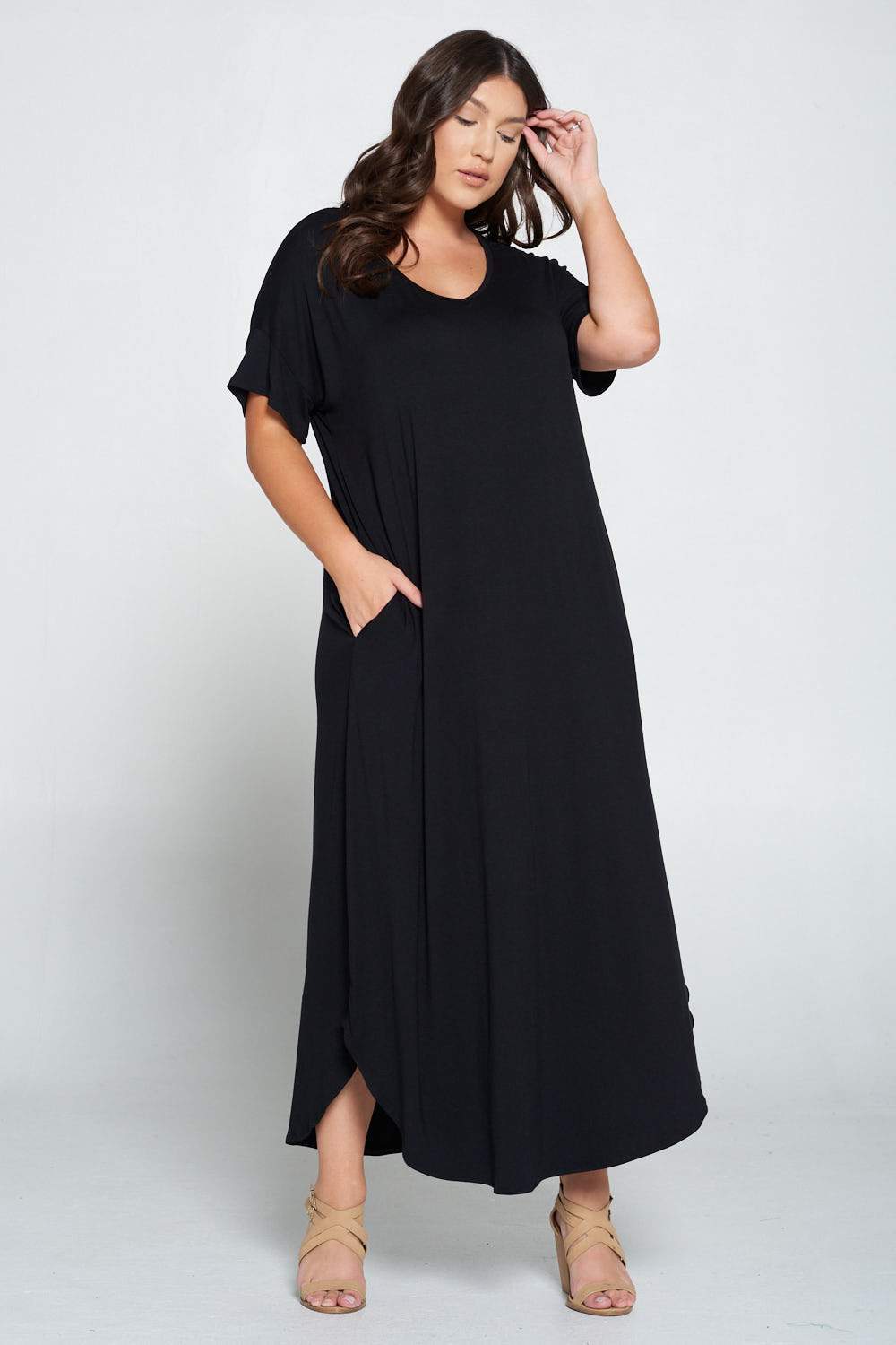 Short Sleeve Maxi Dress - L I V D