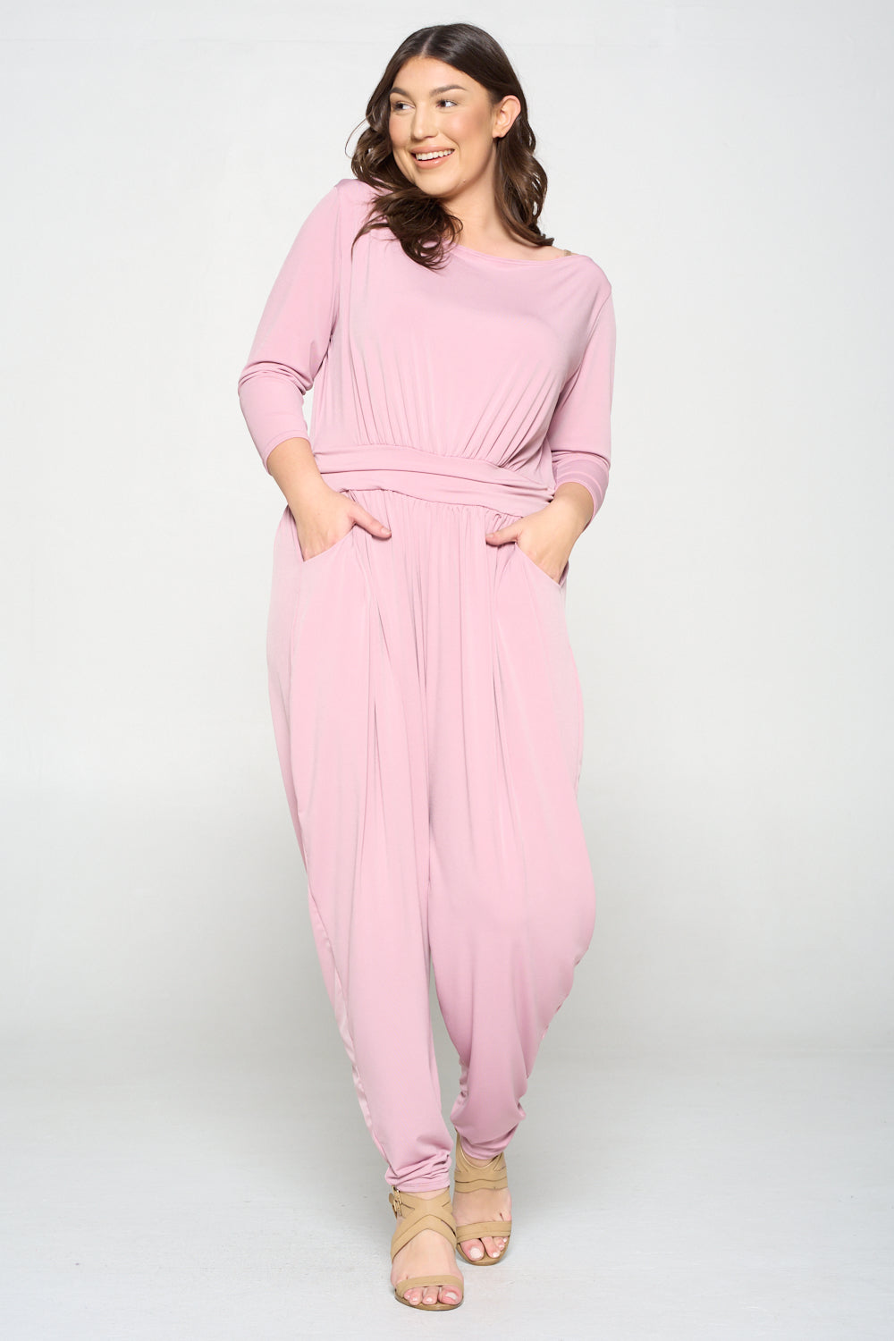 plus size boutique ity jumpsuit blush