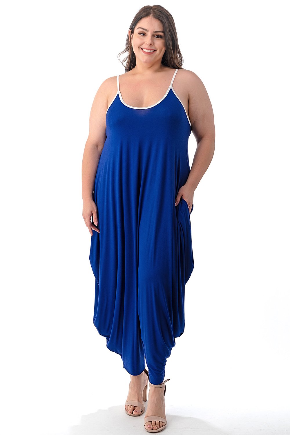 LIVD L I V D women's plus size harem jumpsuit in royal