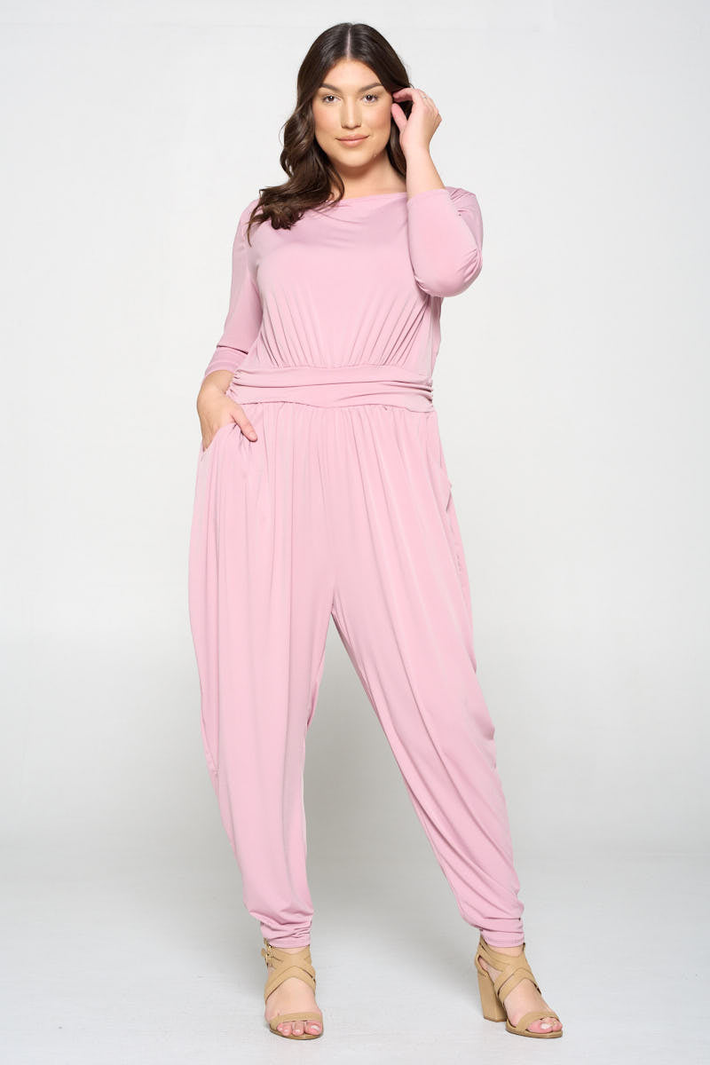 Boat Neck Slingky Jumpsuit - L I V D