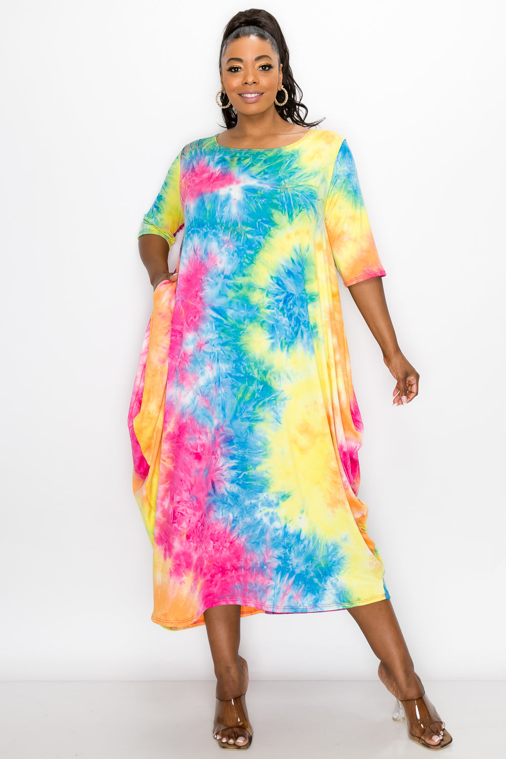 Tie Dye Harem Midi Dress - L I V D