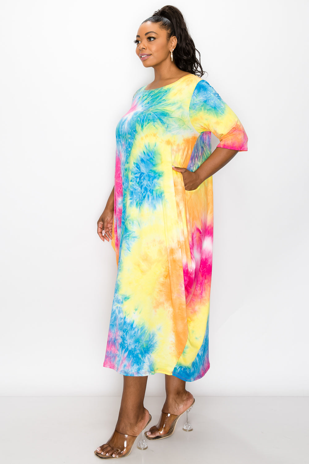 Tie Dye Harem Midi Dress - L I V D