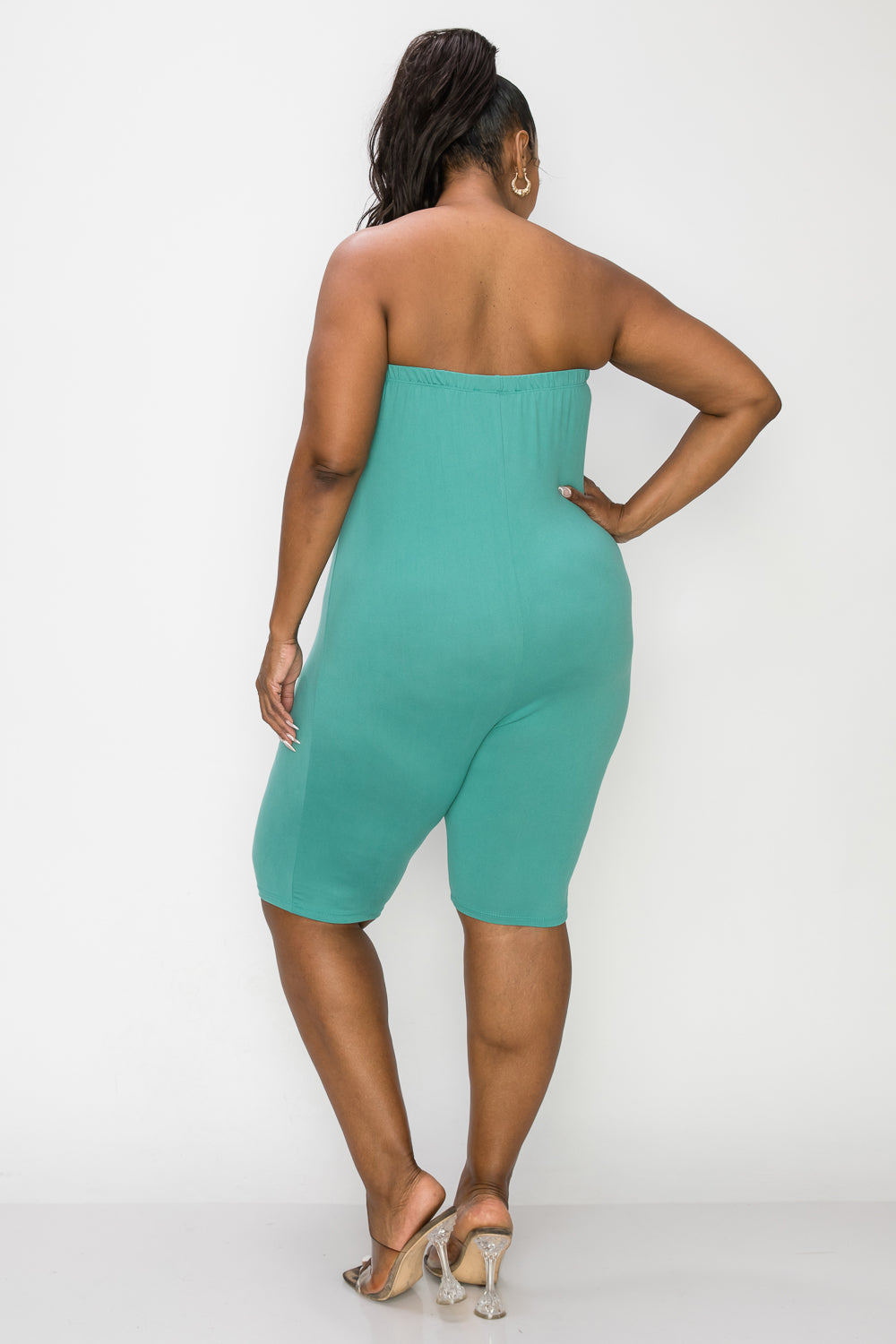 livd L I V D women's plus size boutique bodycon rompear in teal