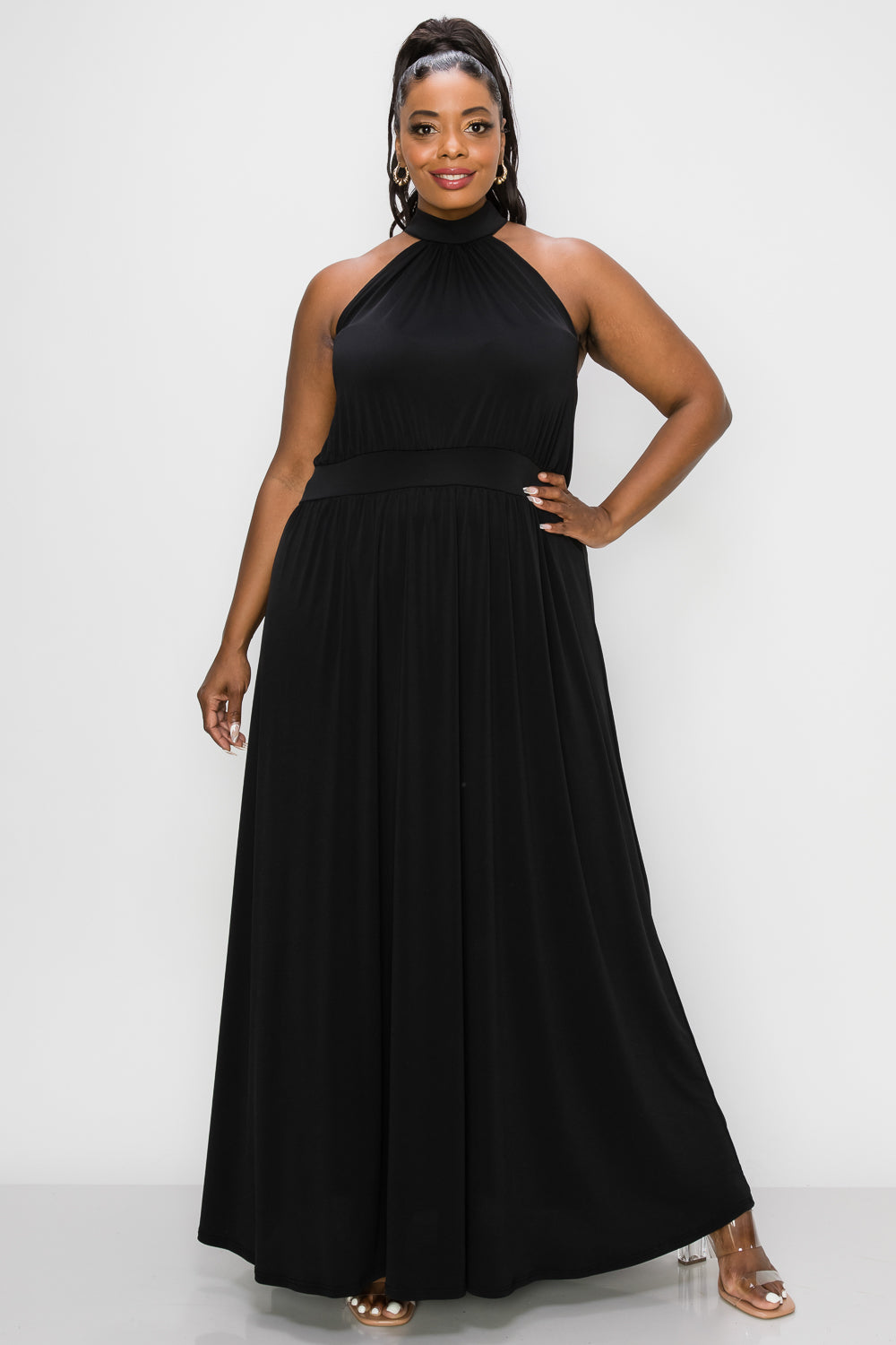 Plus size high neck maxi dress Clearance