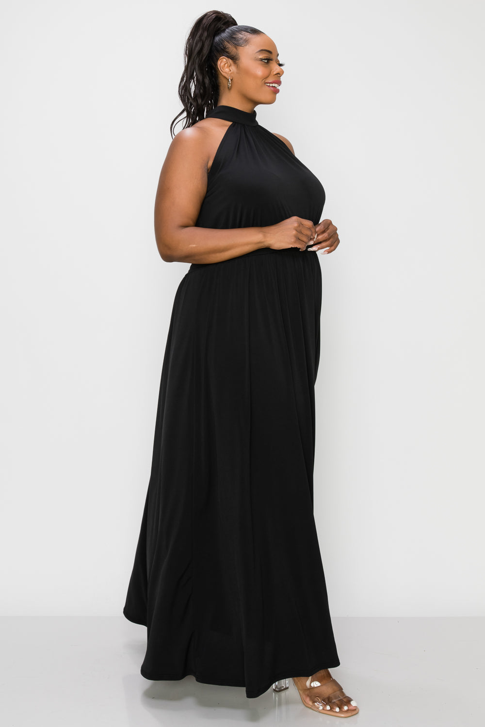 Plus size halter maxi dresses Clearance