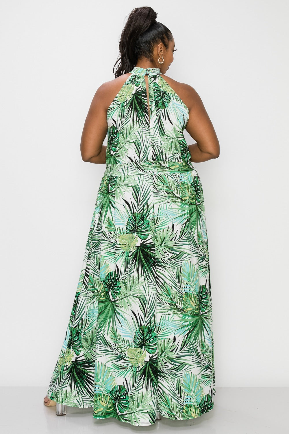 livd plus size boutique tropical halter neck maxi dress