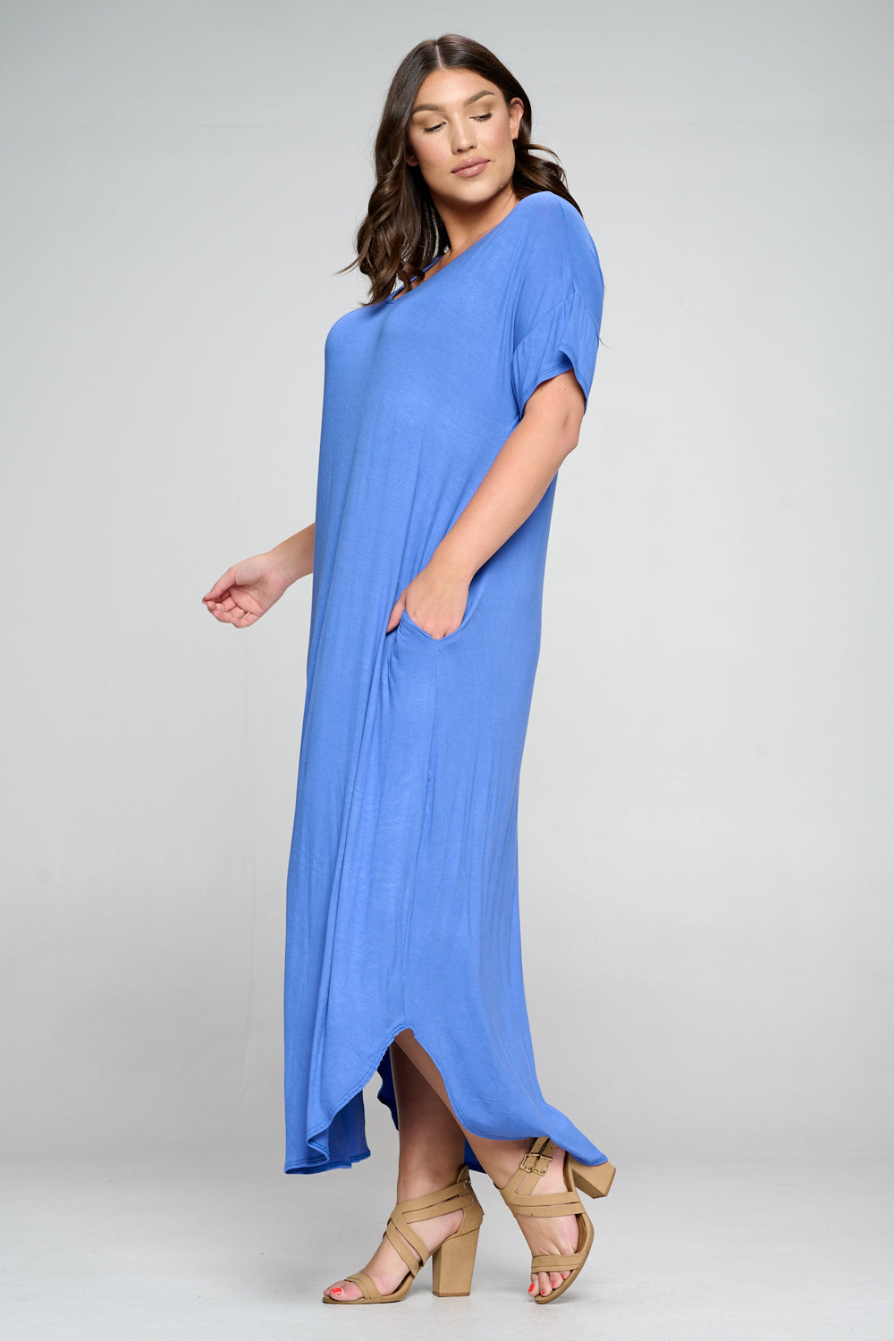 Short Sleeve Maxi Dress - L I V D