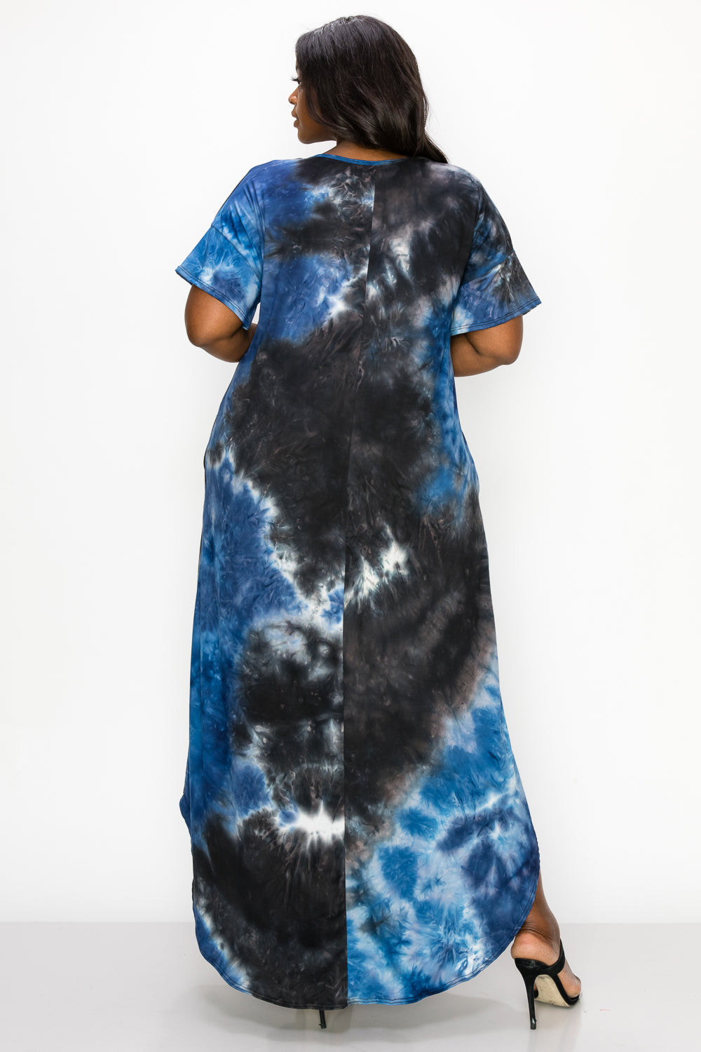 Tie Dye Short Sleeve Maxi Dress - L I V D