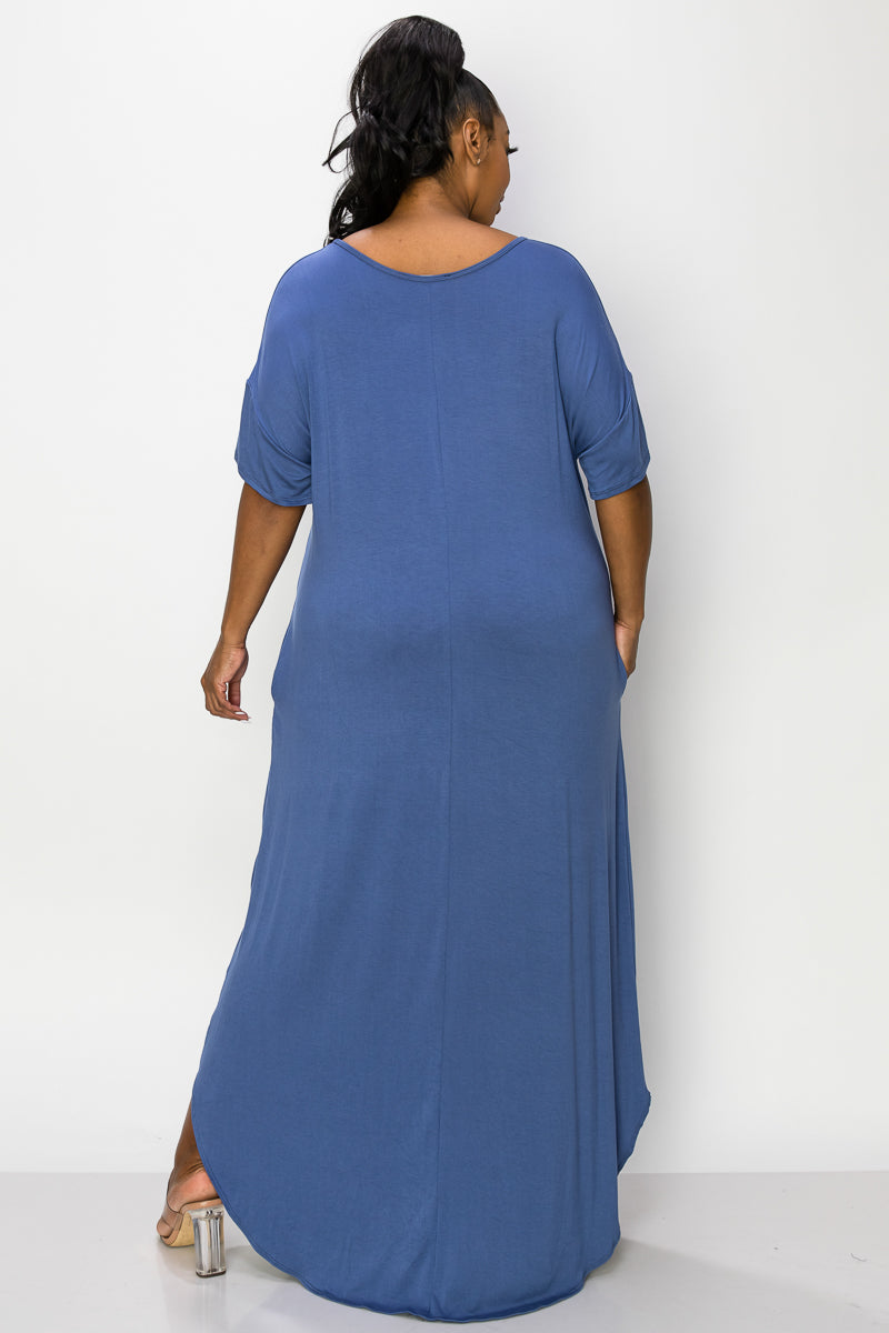 Short Sleeve Maxi Dress - L I V D