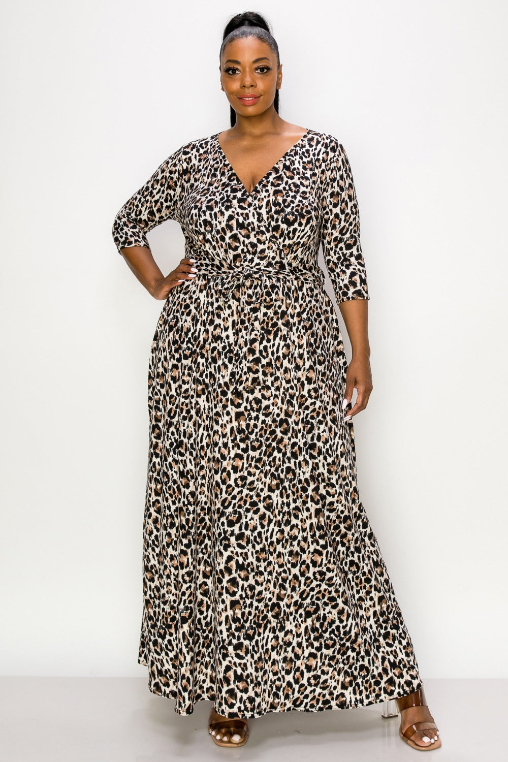 Symoné Cheetah Print Wrap Dress - L I V D