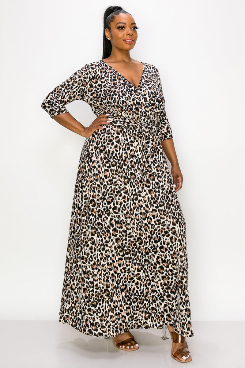 Symoné Cheetah Print Wrap Dress - L I V D