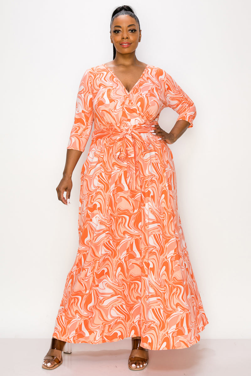 Hayden Marble Wrap Dress - L I V D