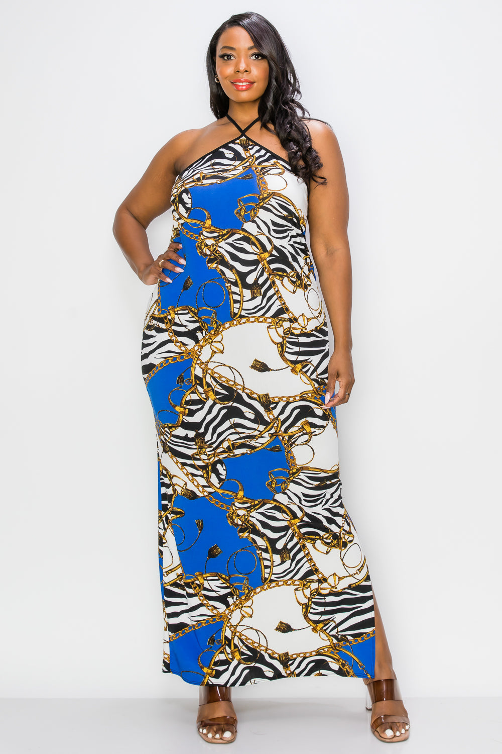 Imani Halter Neck Maxi Dress - L I V D