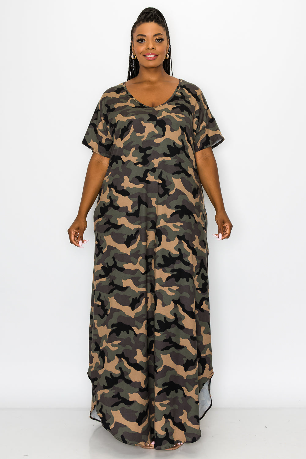 Katt Camo Pocket Maxi Dress - L I V D