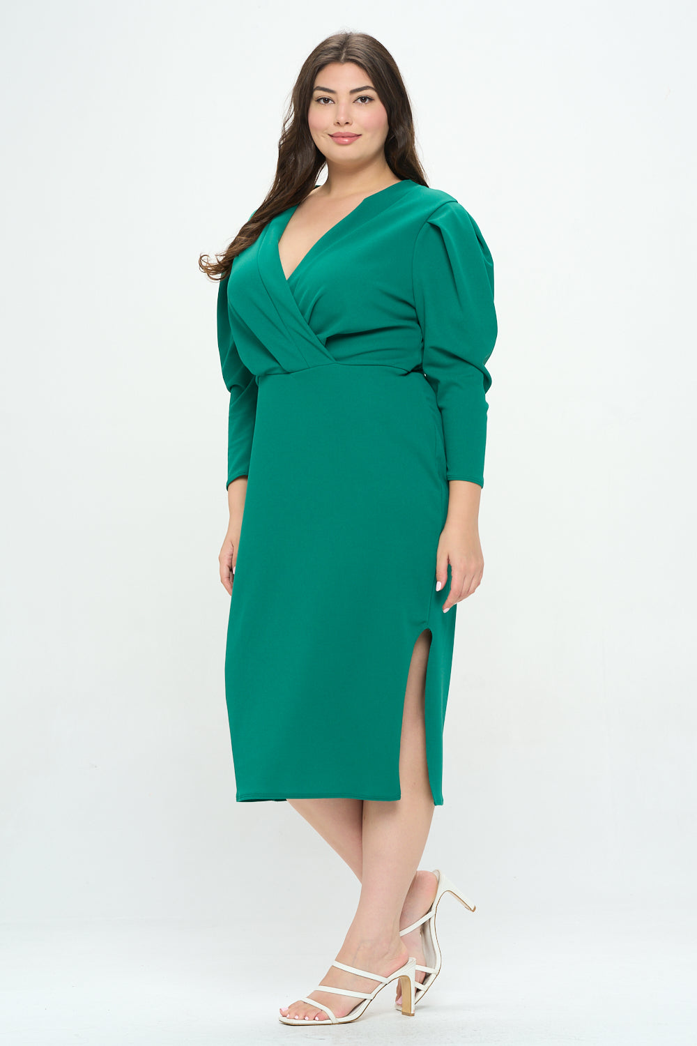 Boa Pleated Midi Dress